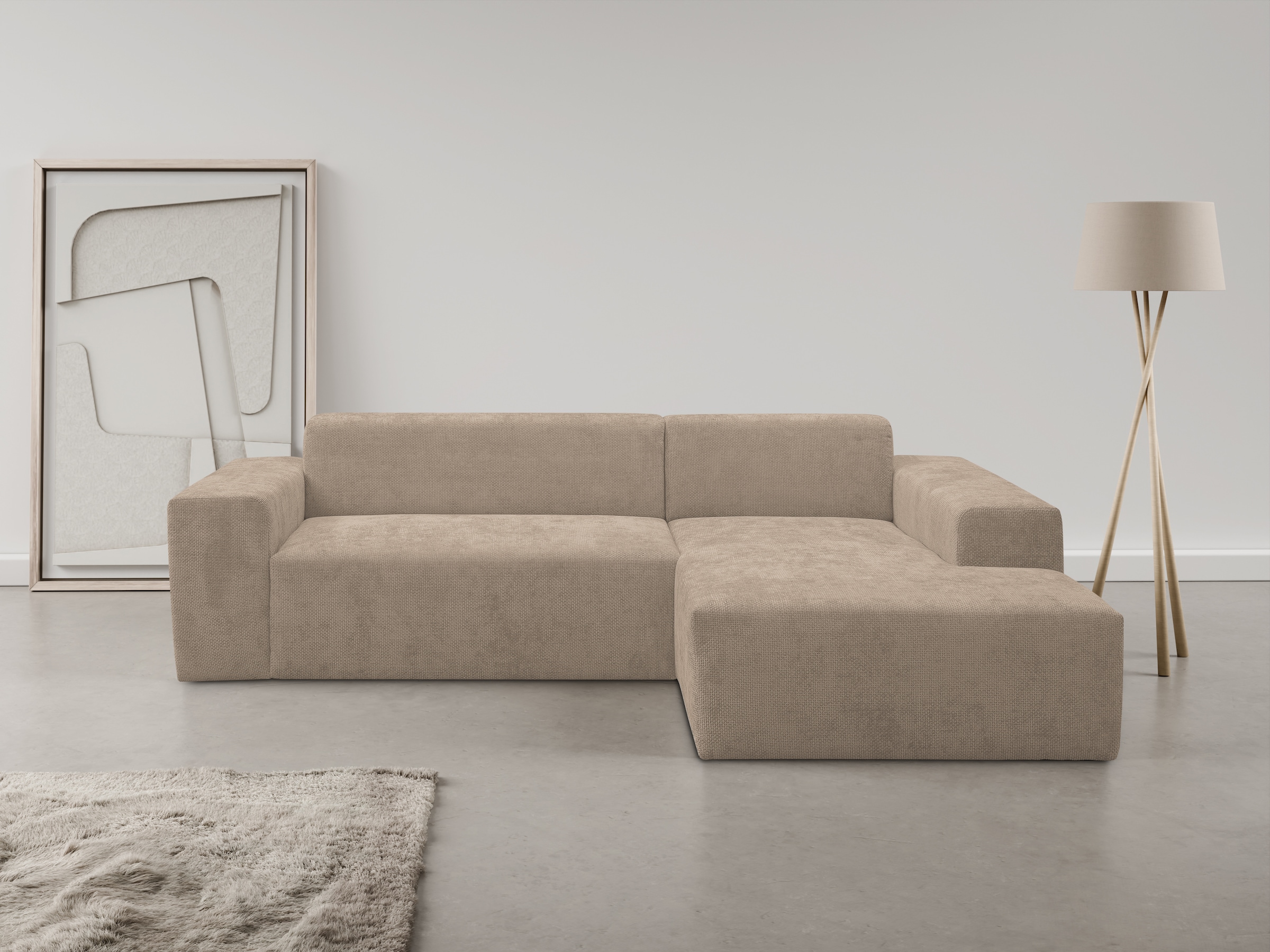 WERK2 Ecksofa »Zeus-L modern und zeitlos, Breite 253cm, bequemes Sofa«, Cur günstig online kaufen