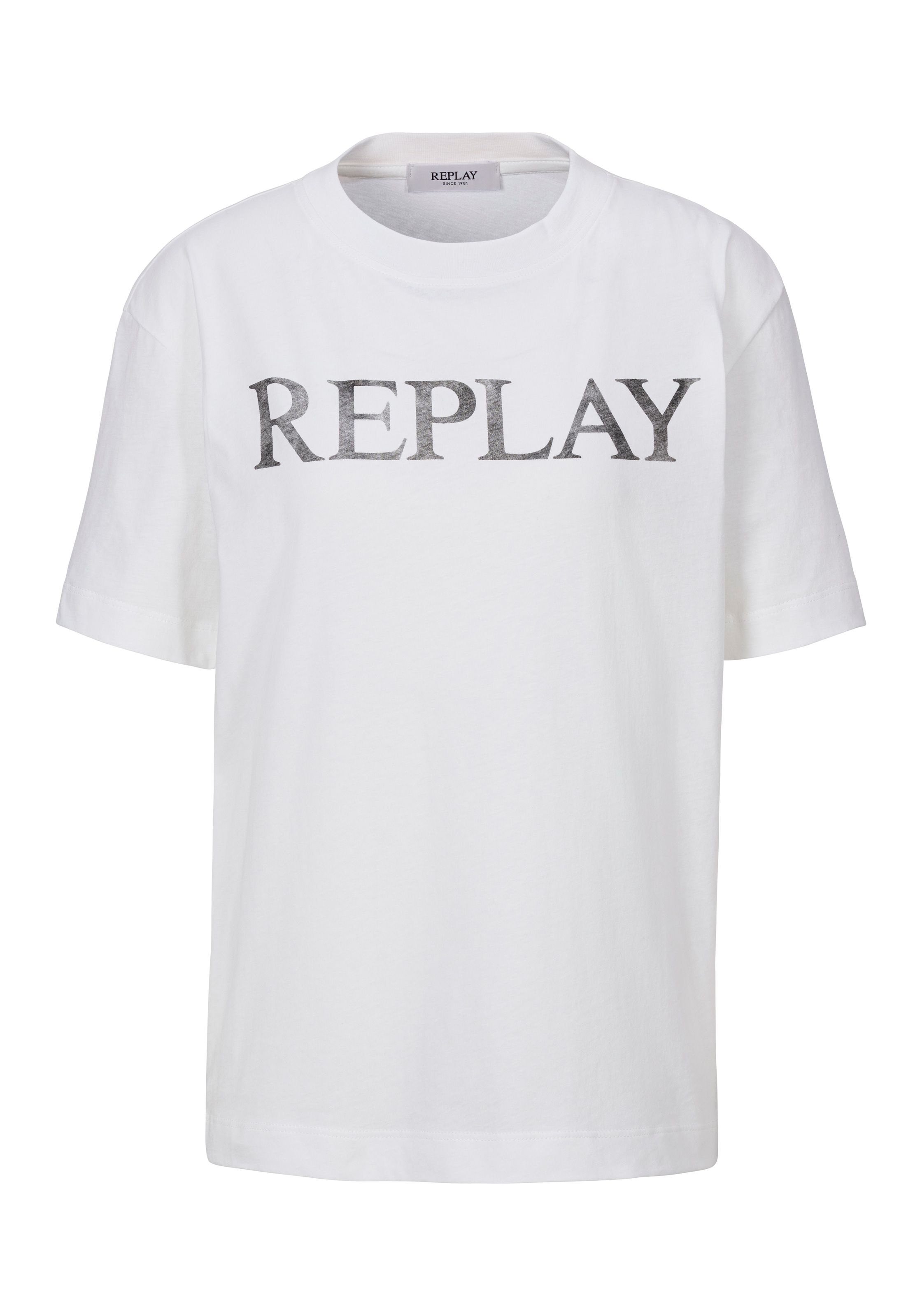 Replay T-Shirt, mit Markenprint vorne