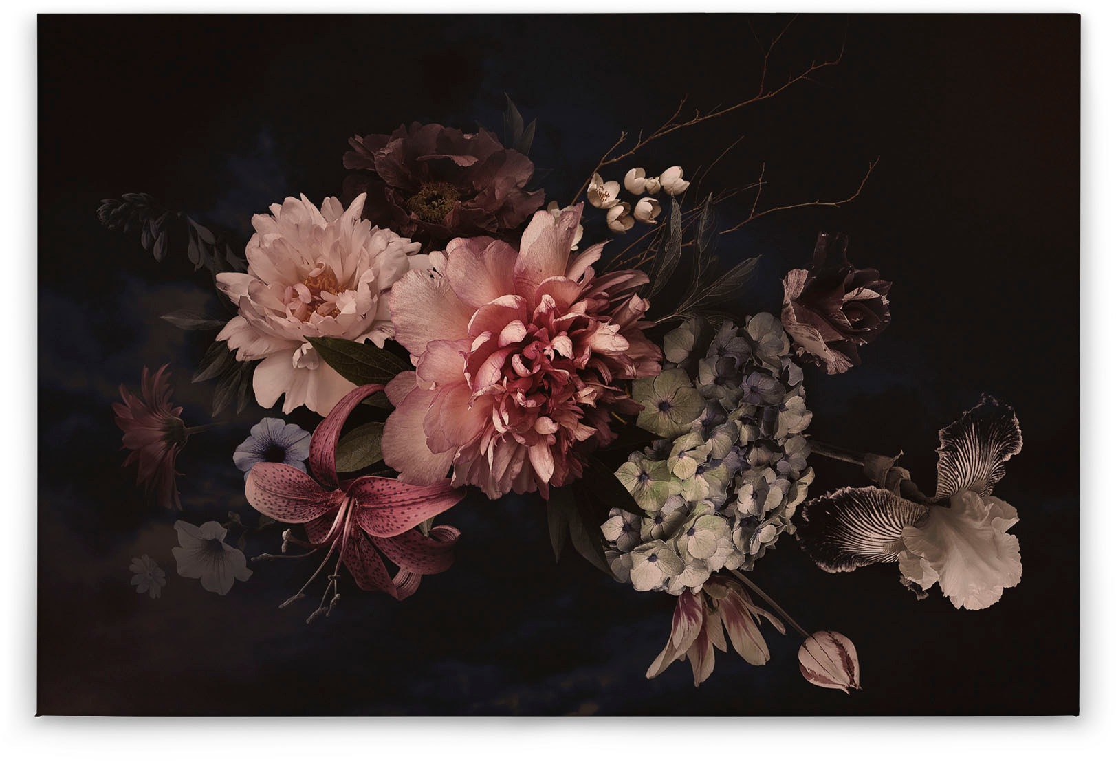 A.S. Création Leinwandbild »Blossom Variety«, Kunst-Blumen-Kinder, (1 St.), Romantische Blumen, Rosen Keilrahmen Leinwand-Bild Wohnzimmer modern