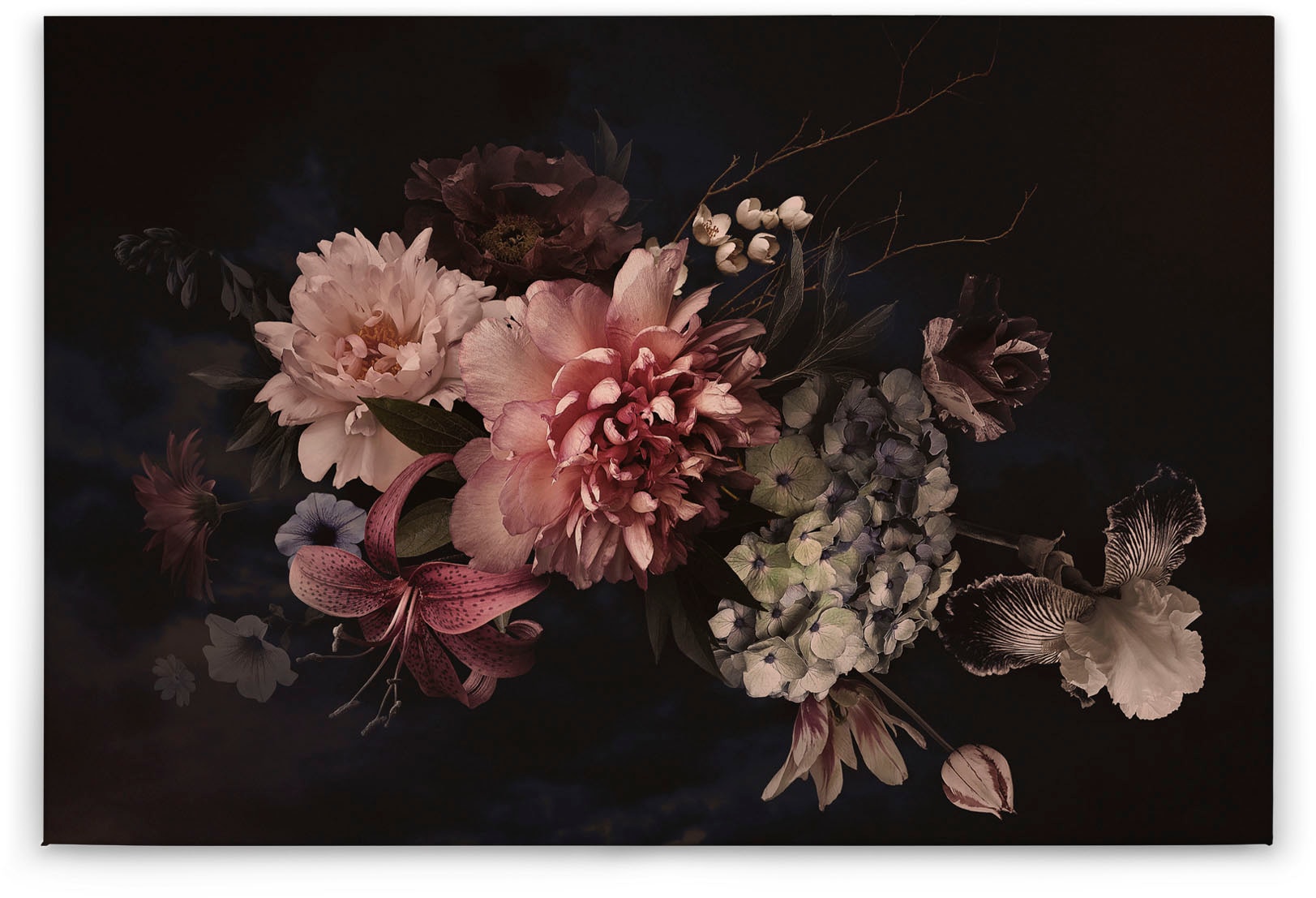 Bricoflor Canvas Bild Mit Herbstblumen In Schwarz Und Orange Vintage Leinwa günstig online kaufen