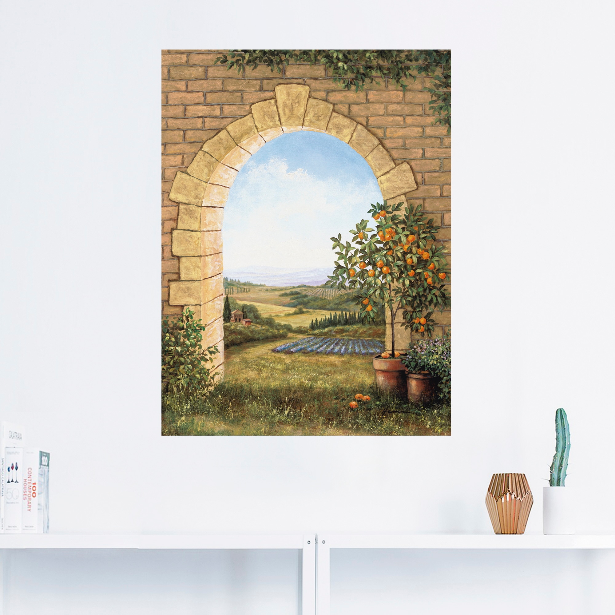 Artland Wandbild »Orangenbaum vor dem Torbogen«, Fensterblick, (1 St.), als günstig online kaufen