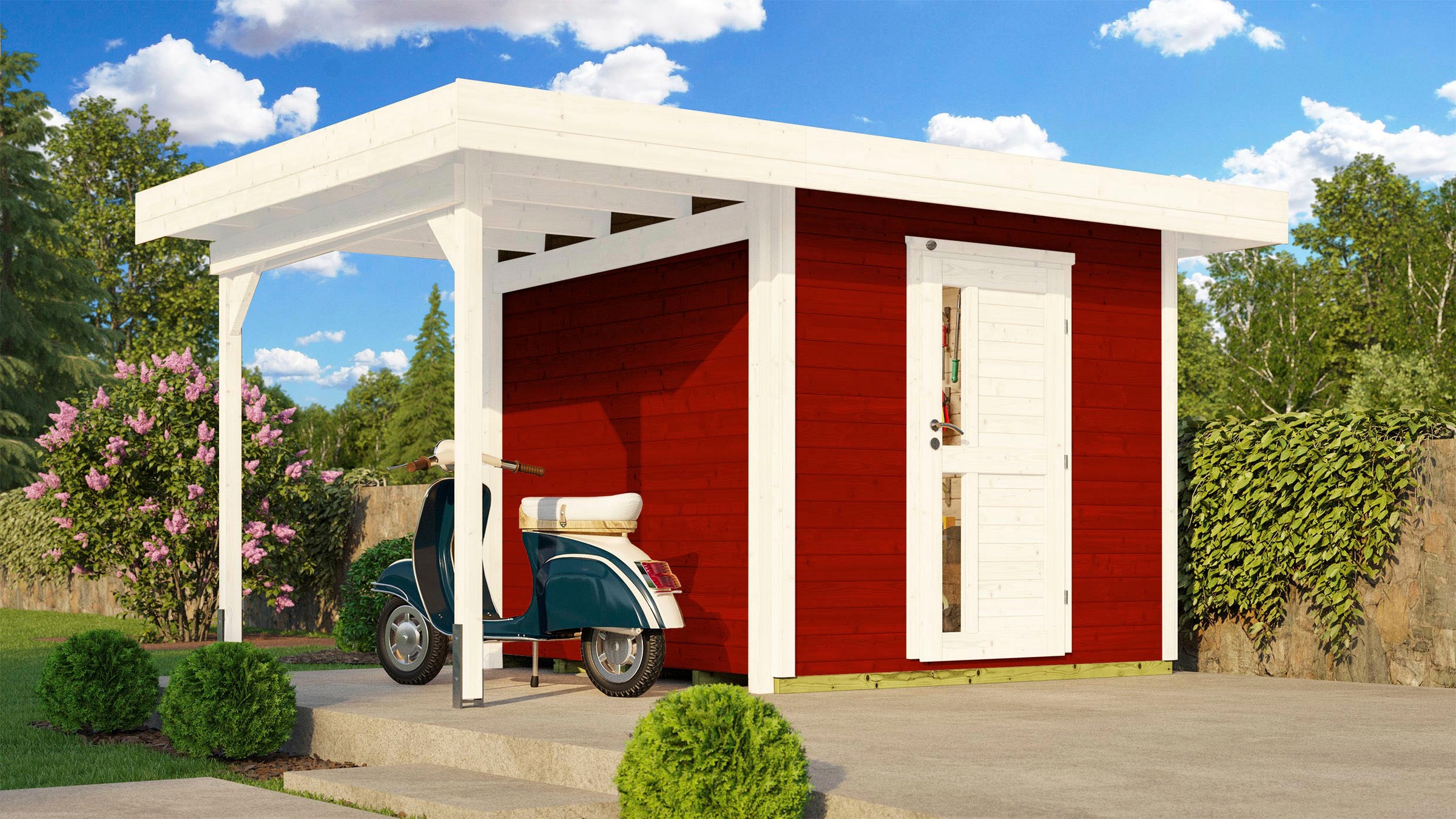 weka Gartenhaus »Designhaus 172 A« mit Anbaudach