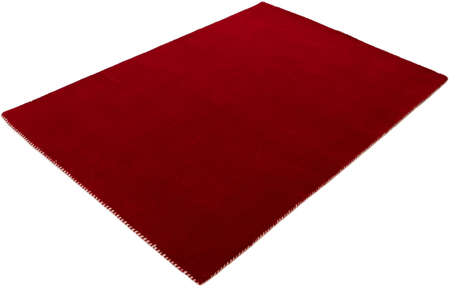 carpetfine Wollteppich »Gabbeh Lola Uni«, rechteckig, 14 mm Höhe, mit natürlichem Pflanzenmaterial von Hand gewebt, auch in Rund