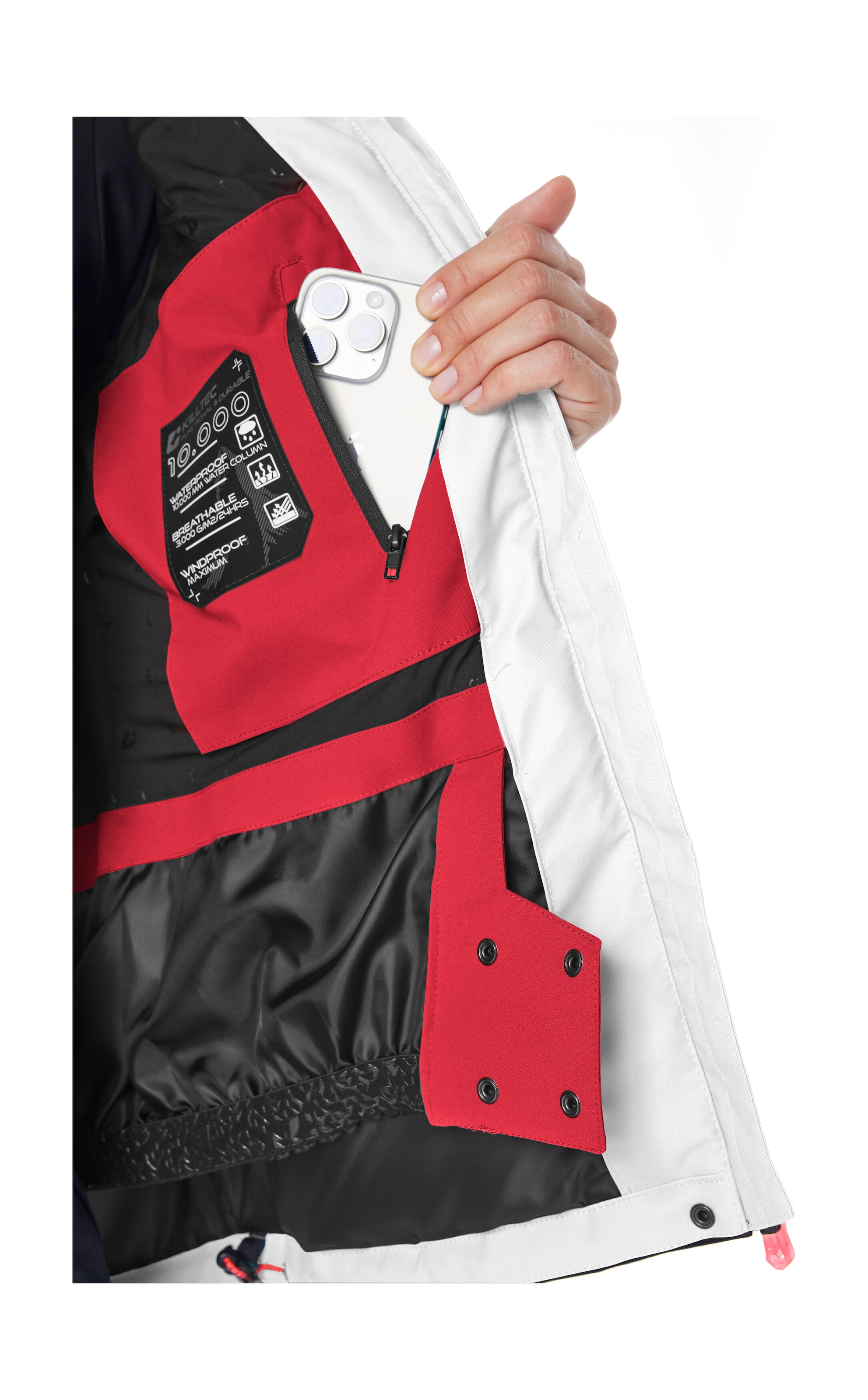 Killtec Skijacke »KSW 67 WMN SKI JCKT« Damen Skijacke: wasserdicht, atmungsaktiv, abnehmbare Kapuze