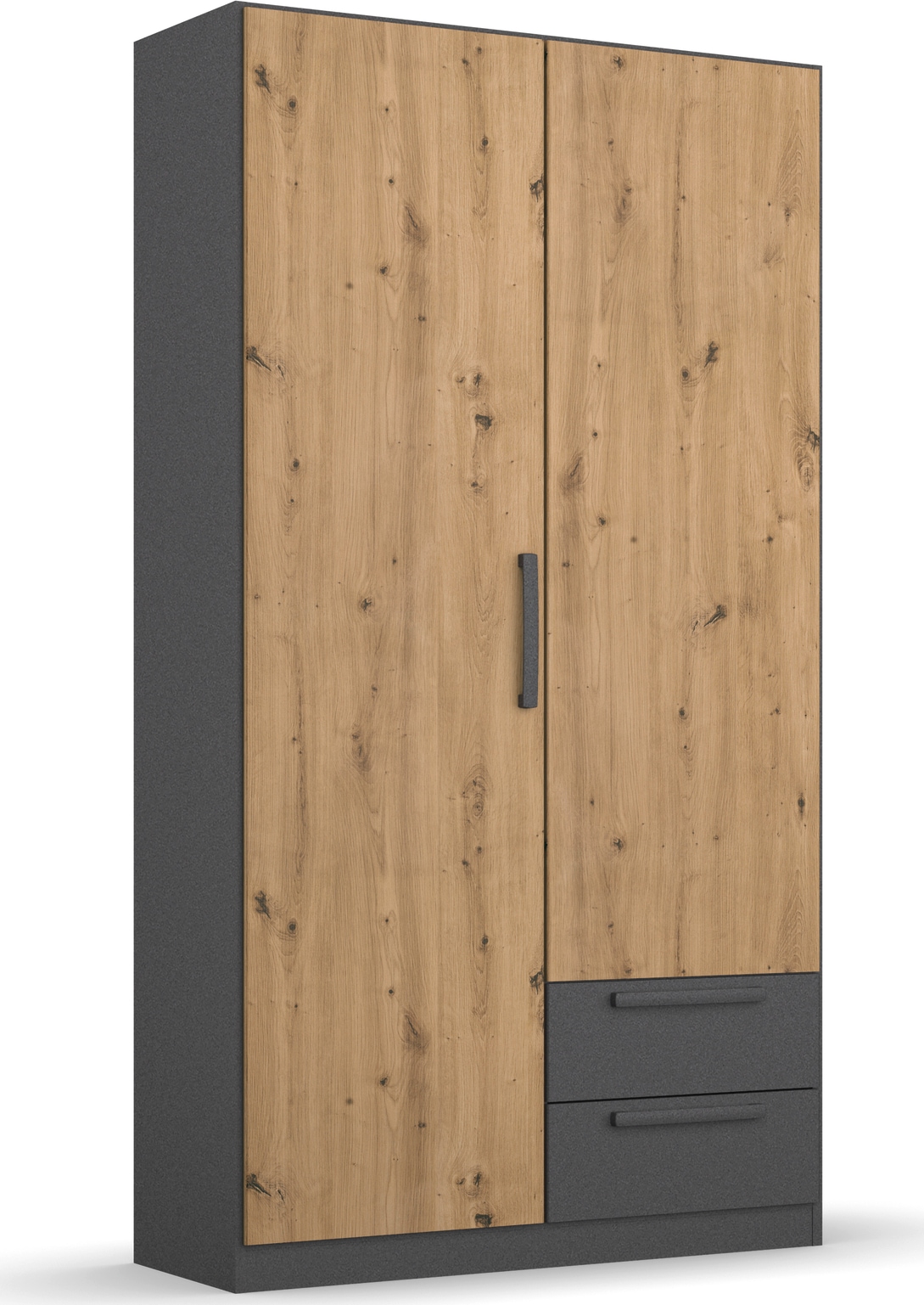 rauch Drehtürenschrank »StyleUp«, Typ Dark & Wood mit trendigen farblich abgesetzten Griffen