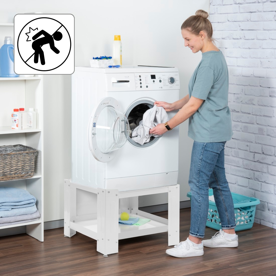Xavax Unterbausockel »Sockel Untergestell 60 x 60 x 50cm für Waschmaschine Trockner«, höhenverstellbar bis zu 1cm