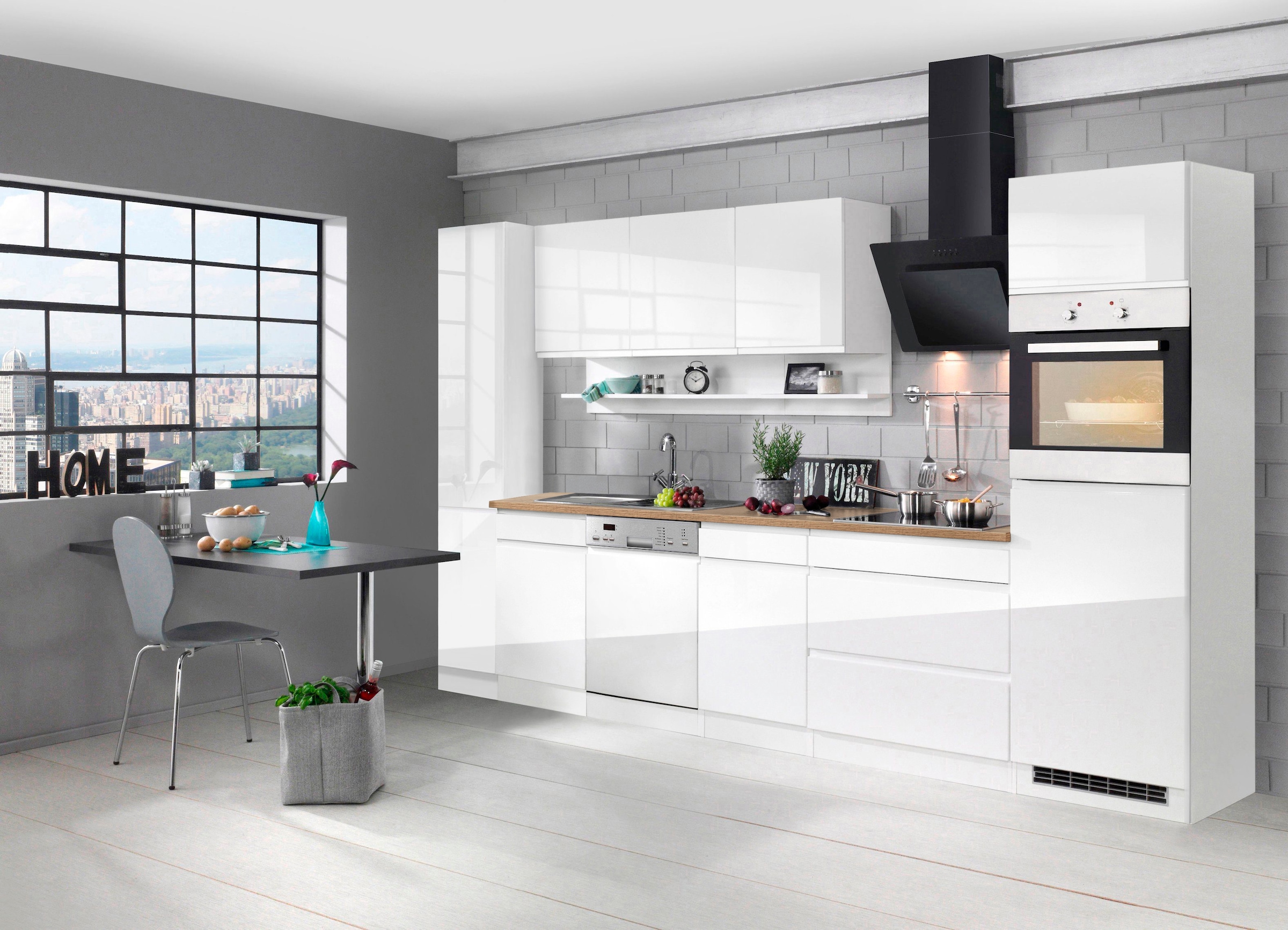 KOCHSTATION Küchenzeile »KS-Virginia« Breite 330 cm, ohne E-Geräte