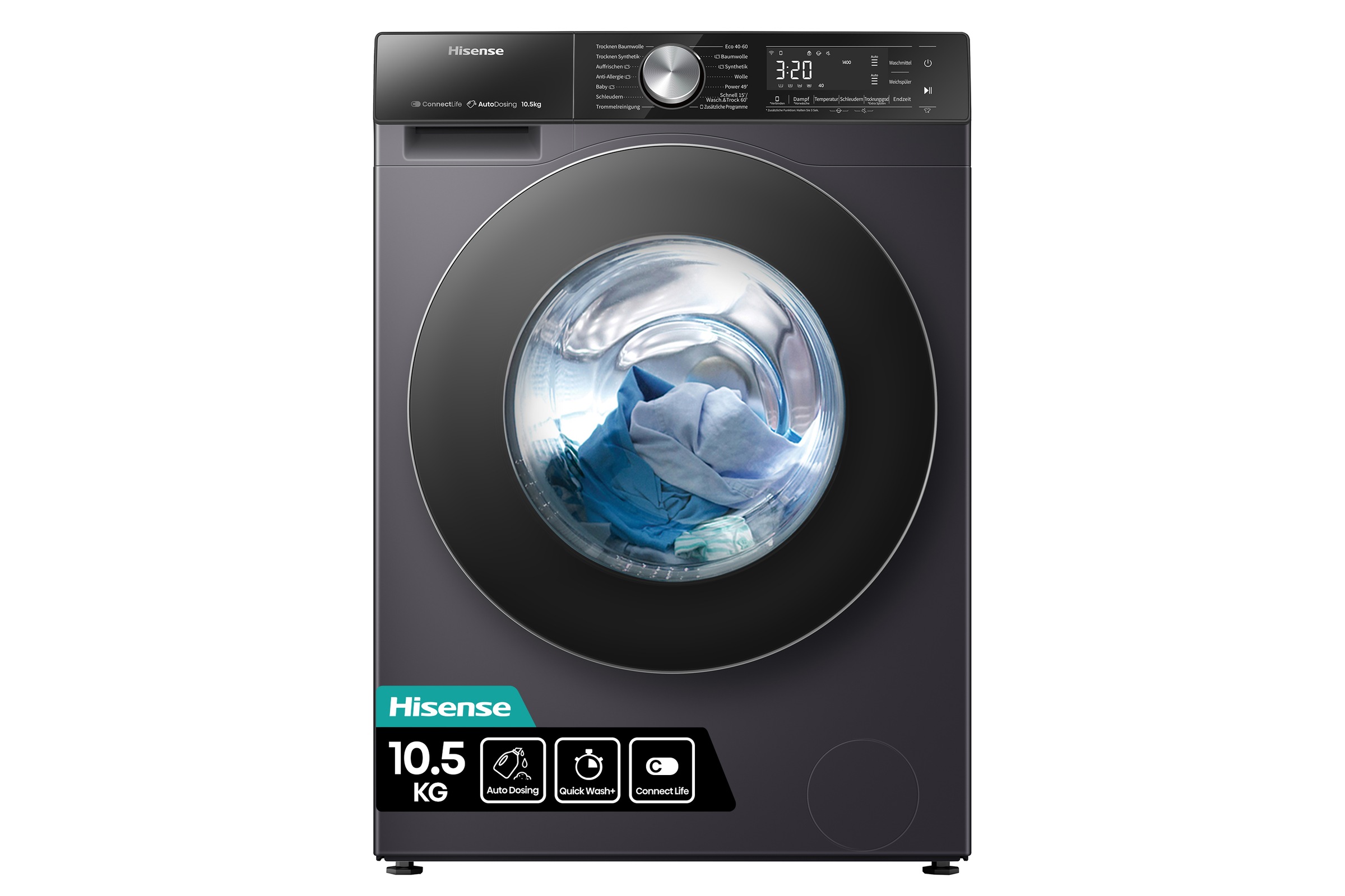 Hisense Waschmaschine »WF5S1045BB«, 10,5 kg, 1400 U/min, AutoDosing günstig online kaufen
