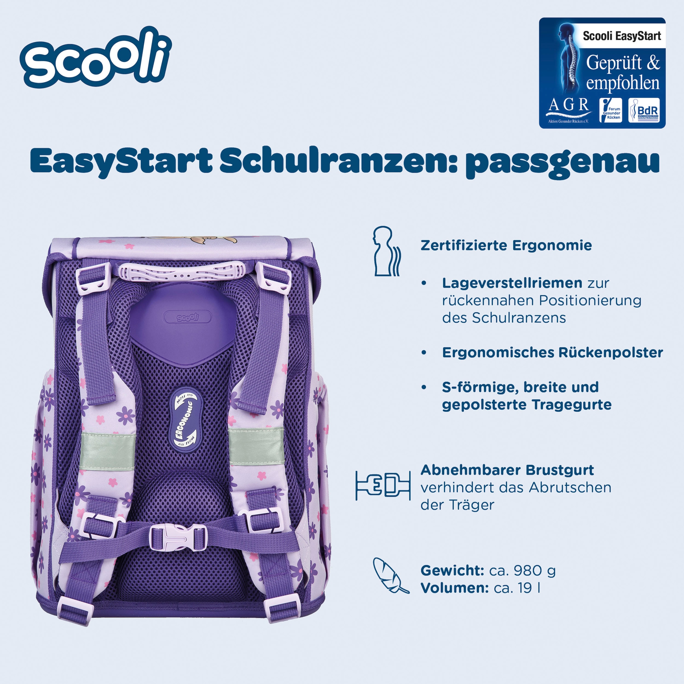 Scooli Schulranzen »Easy Start« Reflektoren