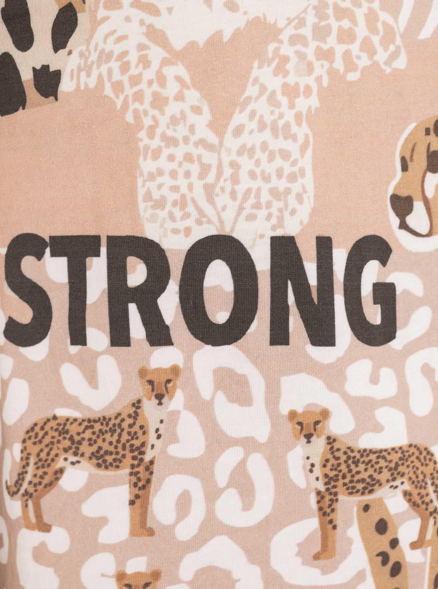 Zwillingsherz T-Shirt »"Strong"« Mustermix mit Leopard, Rundhals, kurzarm