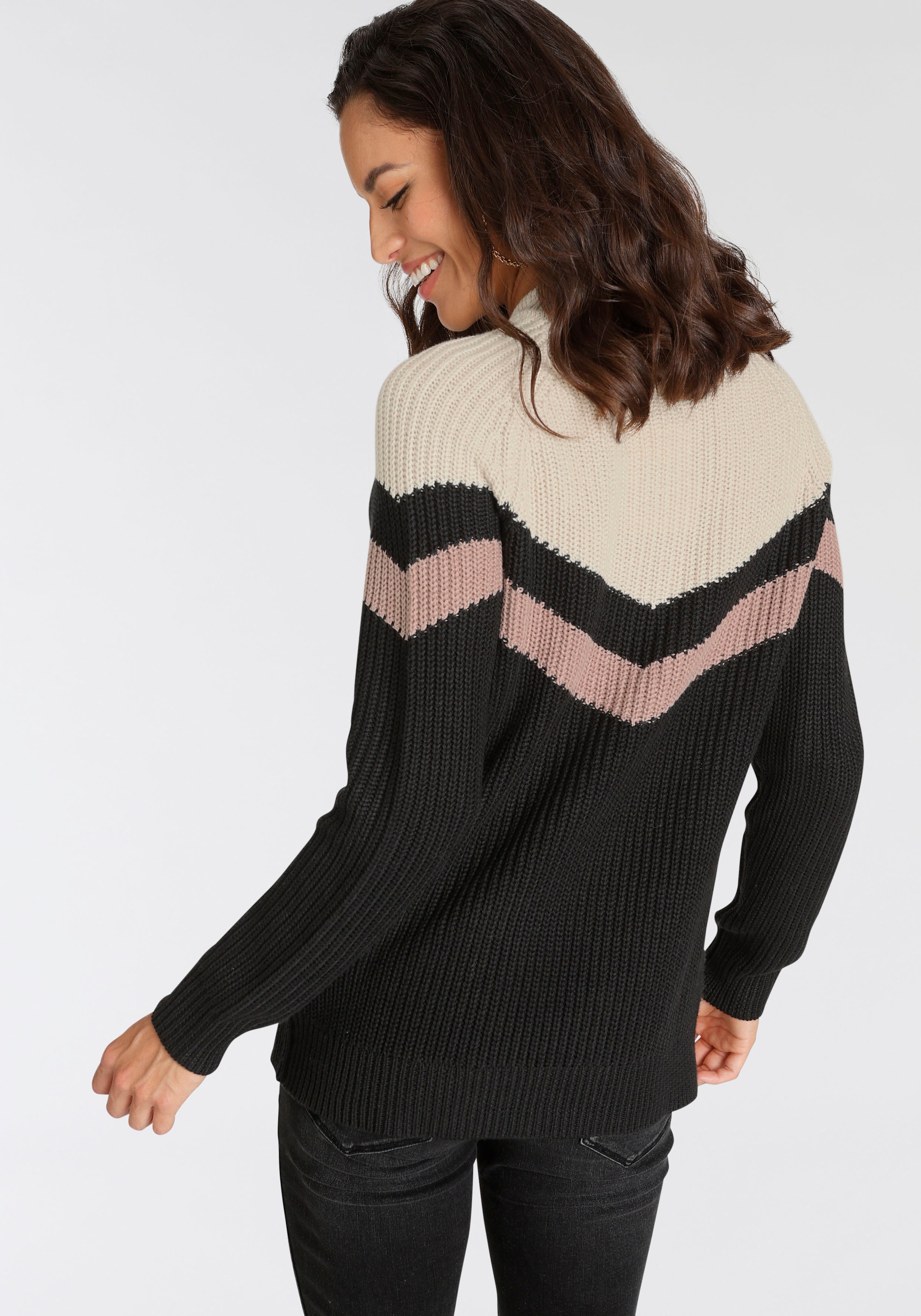 Laura Scott Strickpullover, mit mehrfarbigen Streifendesign