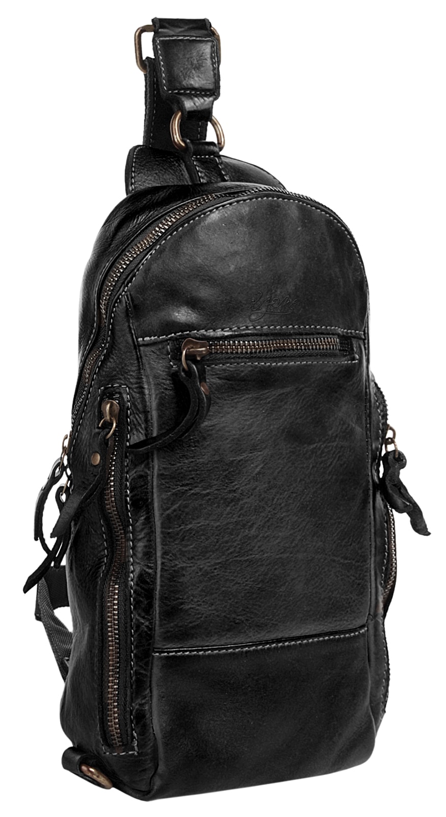 X-Zone Umhängetasche echt Leder, Made in Italy