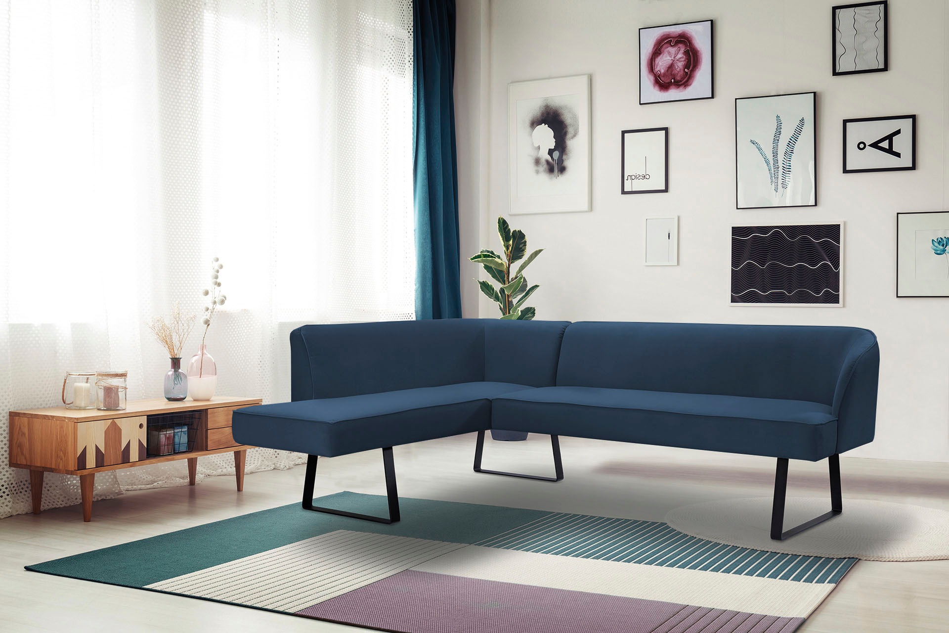 exxpo - sofa fashion Eckbank "Americano", mit Keder und Metallfüßen, Bezug günstig online kaufen