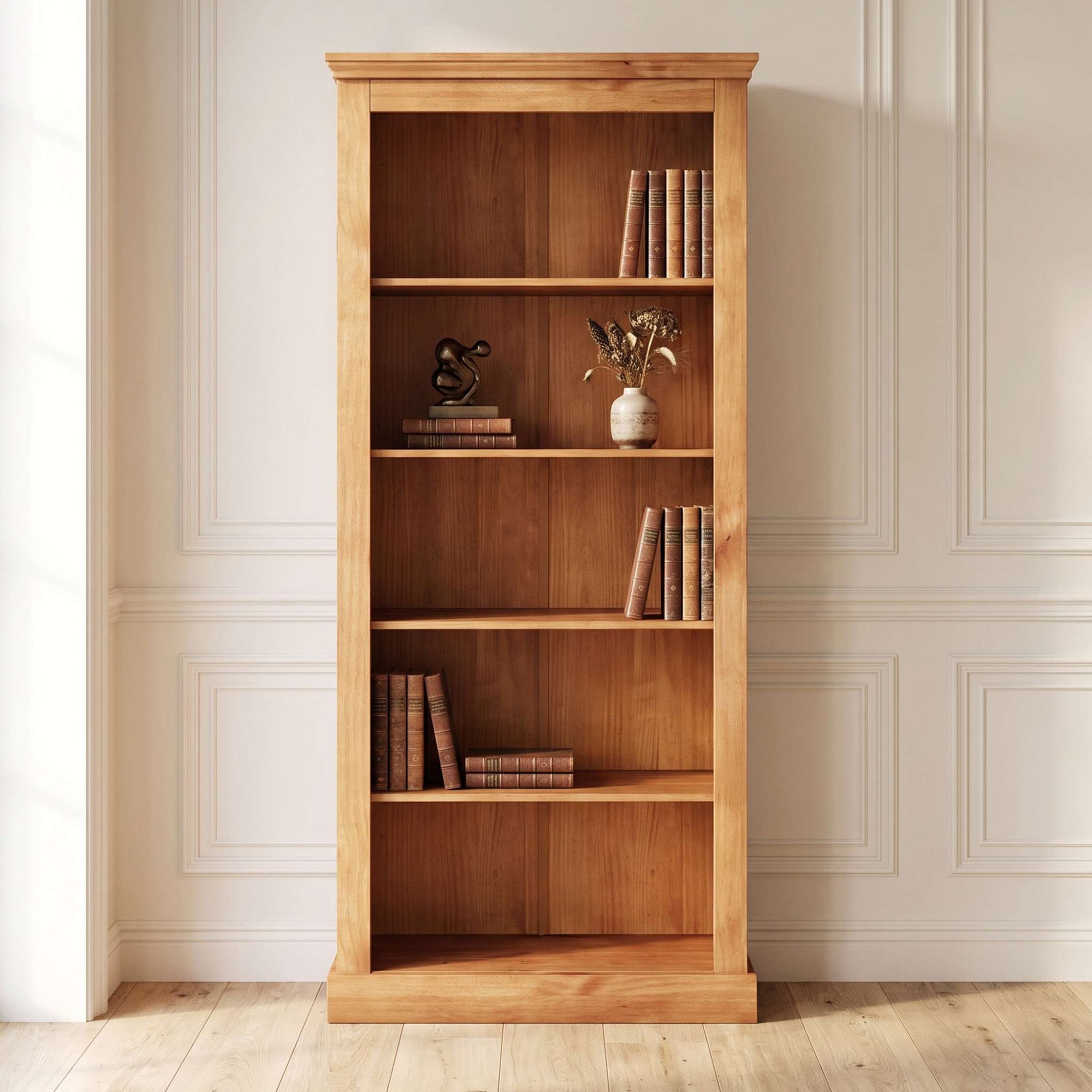 OTTO home Bücherregal »Selma, Standregal, Stauraumregal, aus massivem Kiefernholz. FSC®« mit 1 festen und 3 verstellbaren Einlegeböden, Breite 80cm, Höhe 180cm