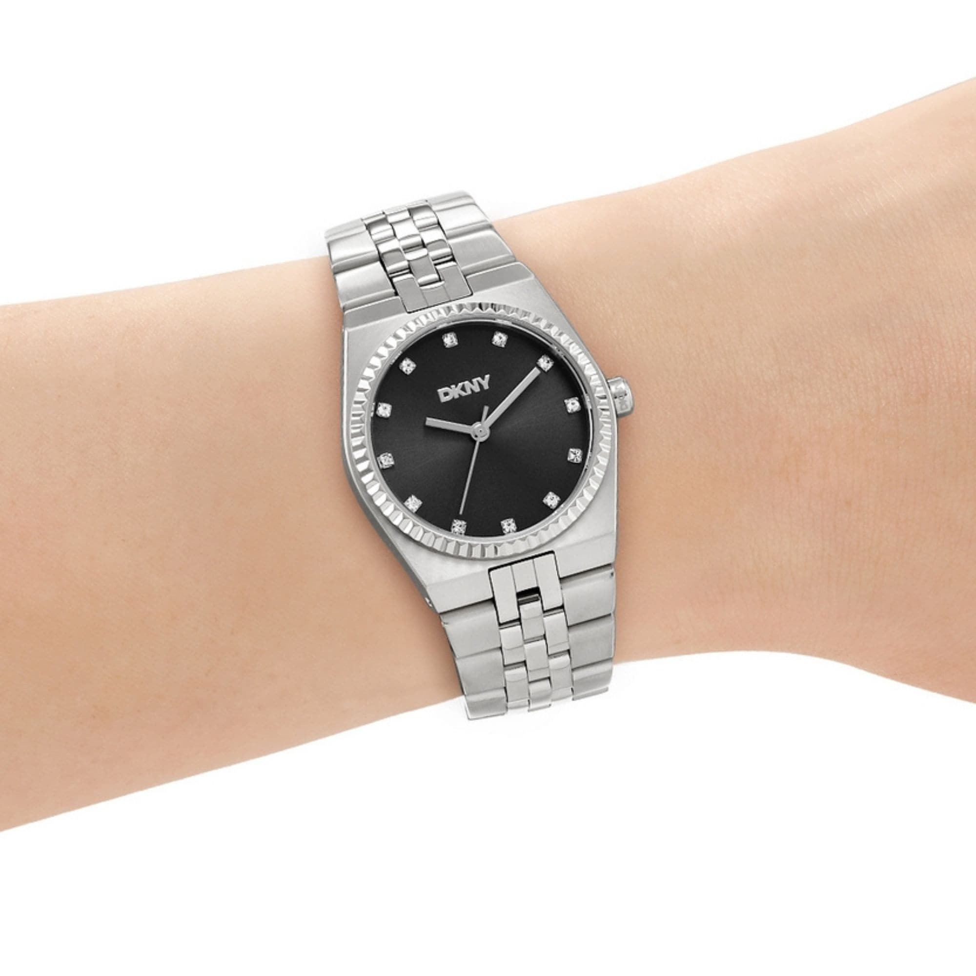 DKNY Quarzuhr »Essentials Watch« Armbanduhr, Damenuhr, Edelstahlarmband, analog