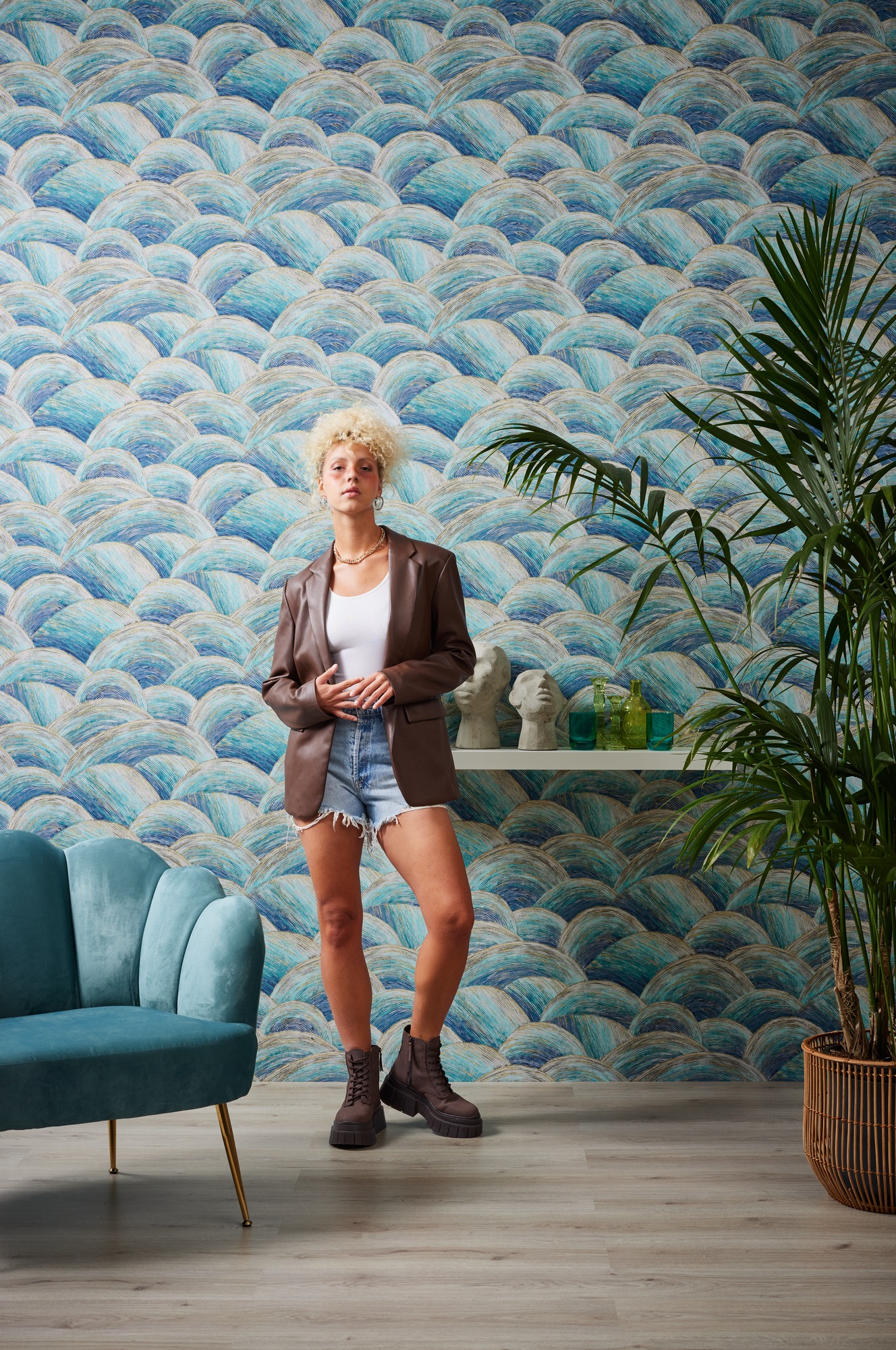 living walls Vliestapete »Metropolitan Stories. Travel Styles. Tapete Abstrakt«, matt-gemustert-neutral, Kunst Tapete Kreise Strukturiert Designtapete Tapeten Wohnzimmer Flur