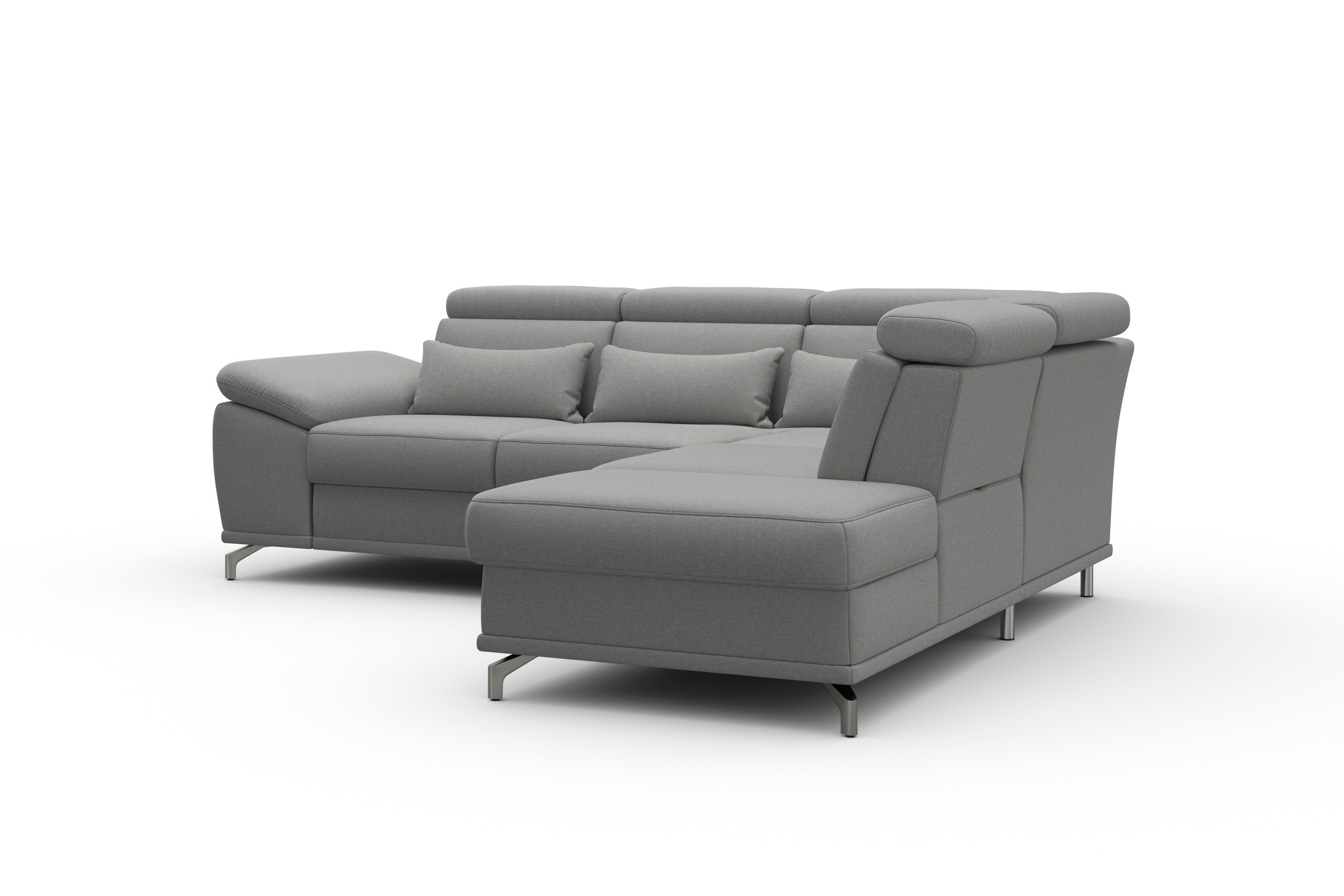 sit&more Ecksofa »Cabrio L-Form, B: 274 cm, mit Sitztiefen-, Arm- & Kopfteilverstellung« 3 Nierenkissen, Federkern, optional Bettfunktion und Stauraum