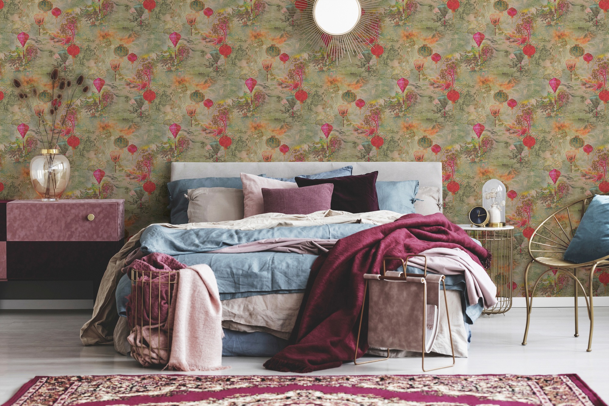 A.S. Création Vliestapete »Asian Fusion«, asiatisch-floral-Motiv, Ausgefallene Tapete Japanisch Tapeten Wohnzimmer Schlafzimmer Küche