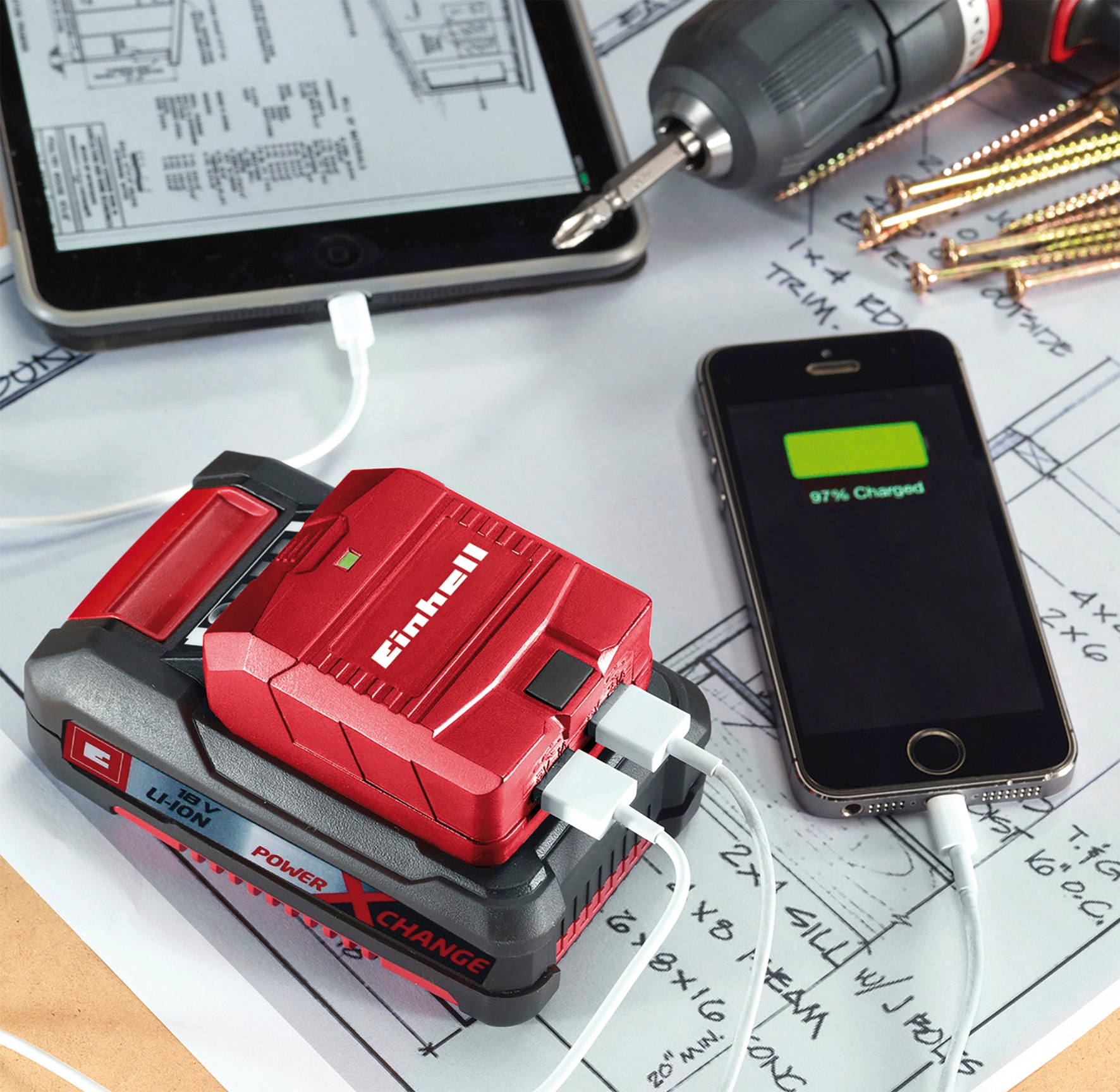 Einhell Akku-Ladestation »TC-CP 18 Li USB-Solo«, für Power X-Change Akkus, ohne Akku und Ladegerät