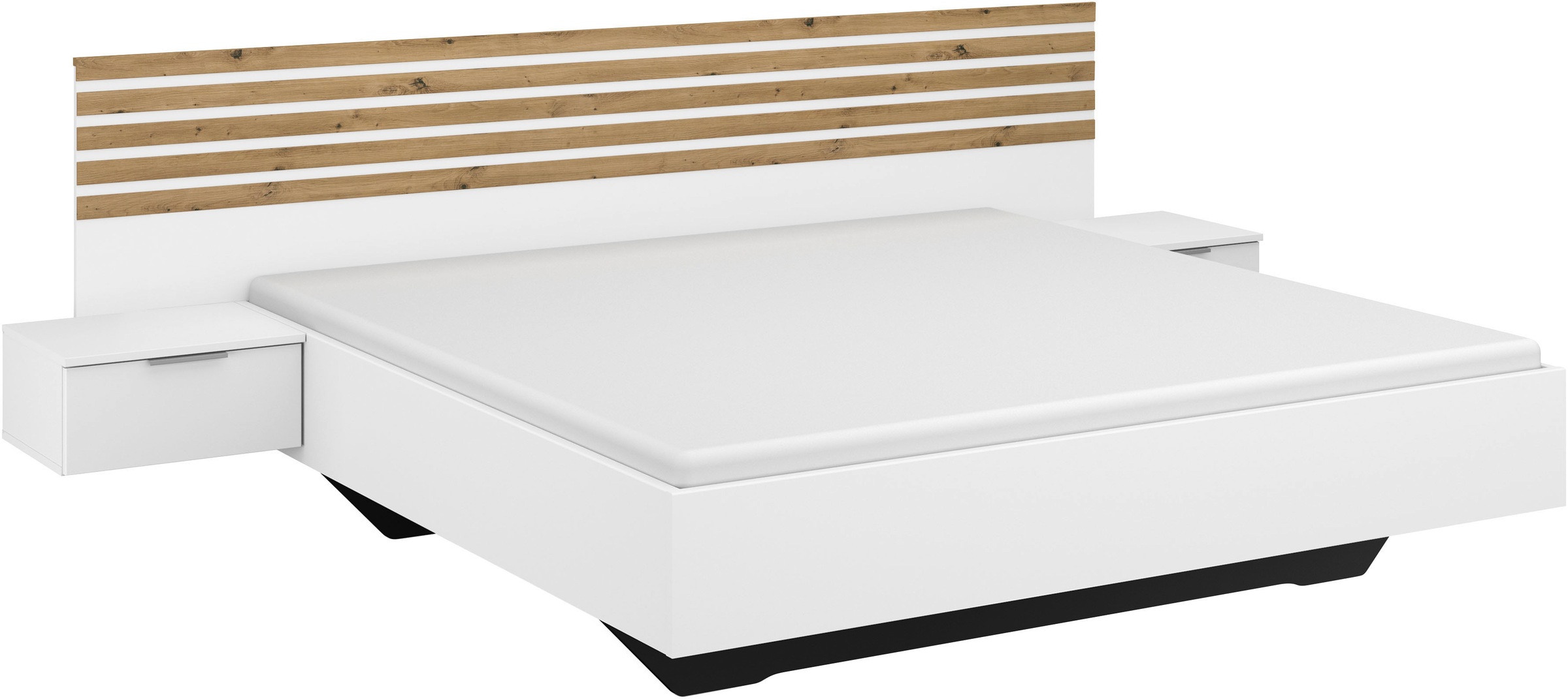 rauch Bettanlage »Doppelbett Futonbett LAMELLA in schwebender Optik« Bett 160x200 oder 180x200 cm,  mit eleganter Lamellenabsetzung und 2 Hängenachttische MADE IN GERMANY