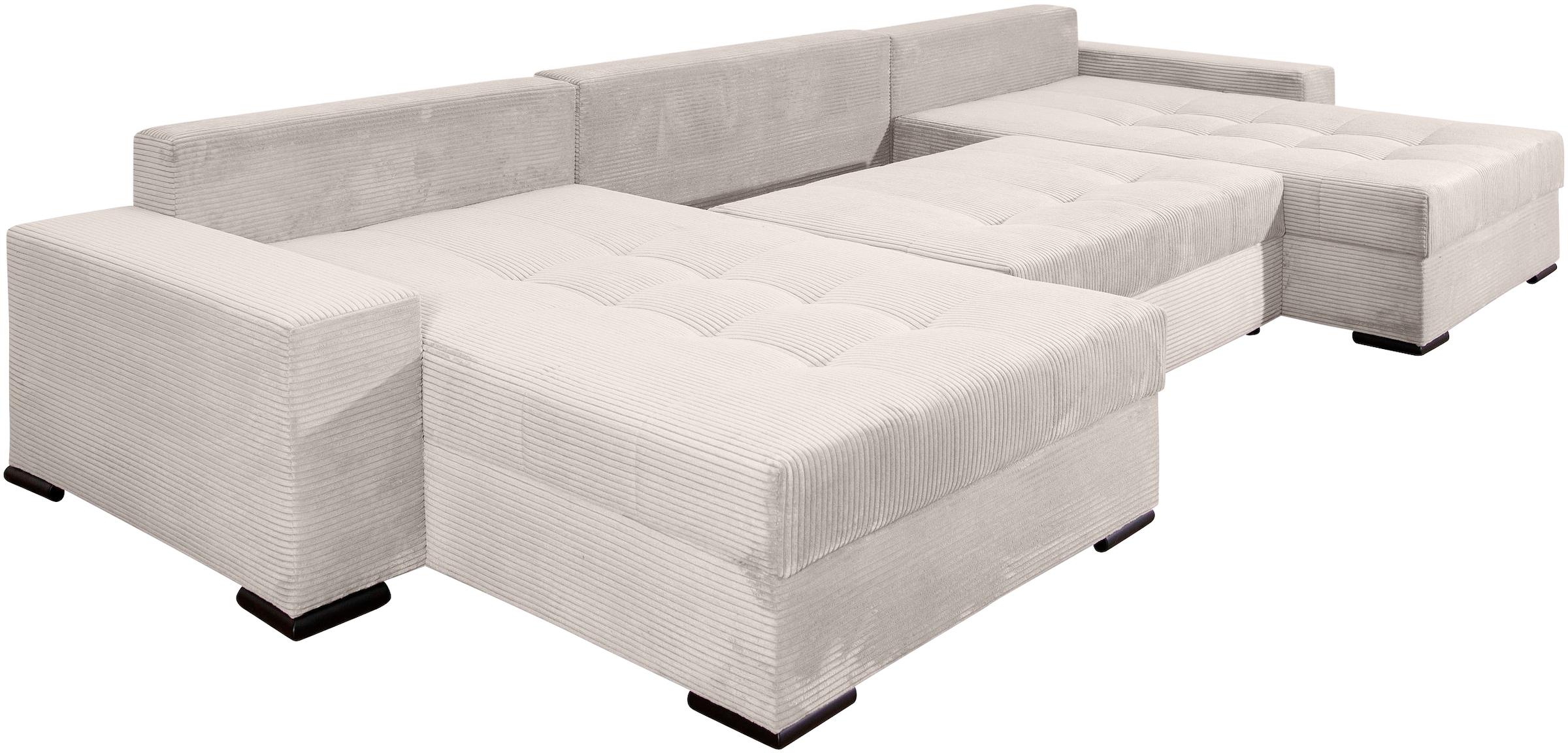 COLLECTION AB Wohnlandschaft »XXXL-Josy Relax U-Form Breite 352 cm, mit 2 gleich großen Recamieren«, inkl. Bettfunktion, Bettkasten, mit 4 Rückenkissen in zwei Größen