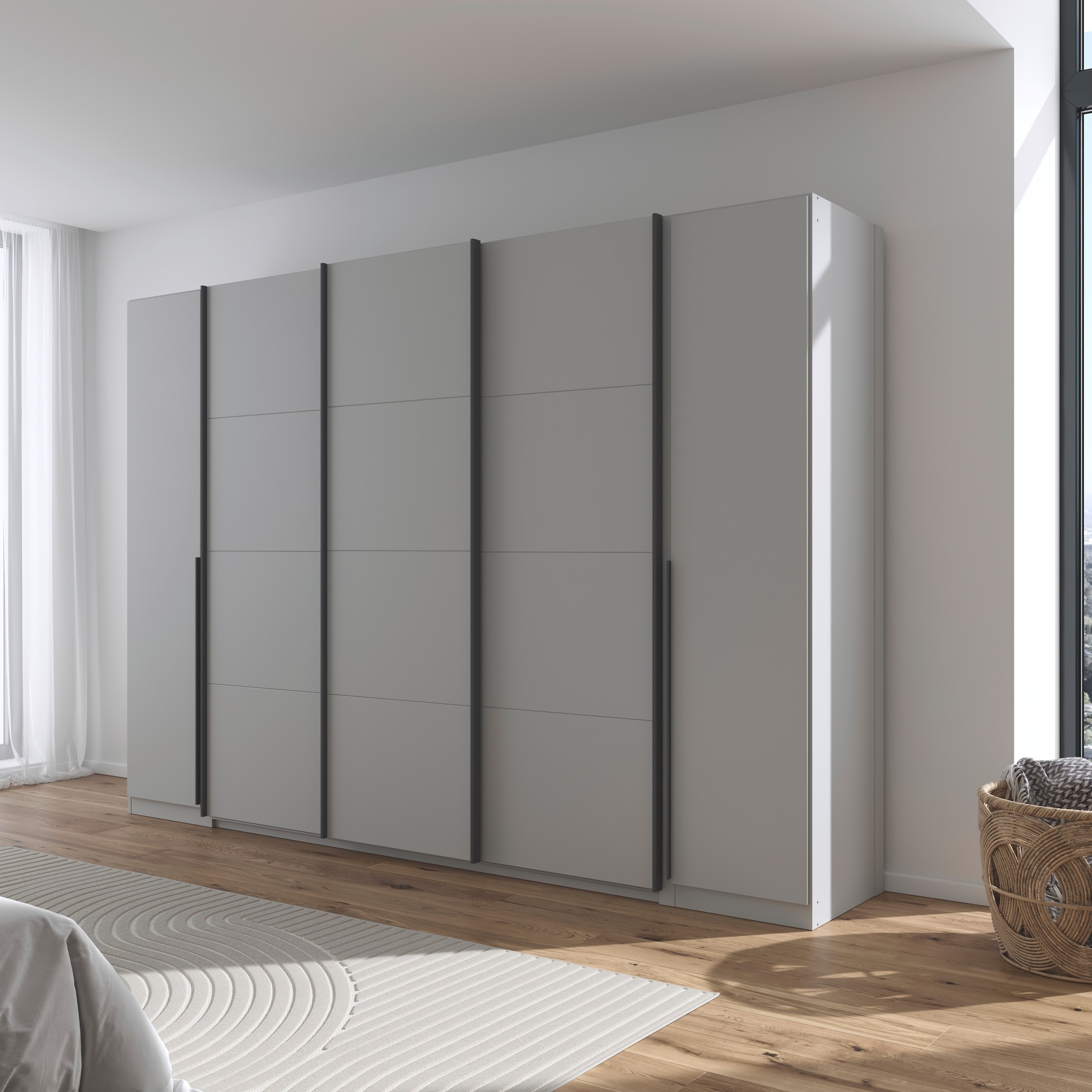 rauch Schwebetürenschrank »Agordo«, (im angesagten Mix aus Dreh- und Schwebetüren), optional mit Spiegel und zwei Griff-Farben MADE IN GERMANY