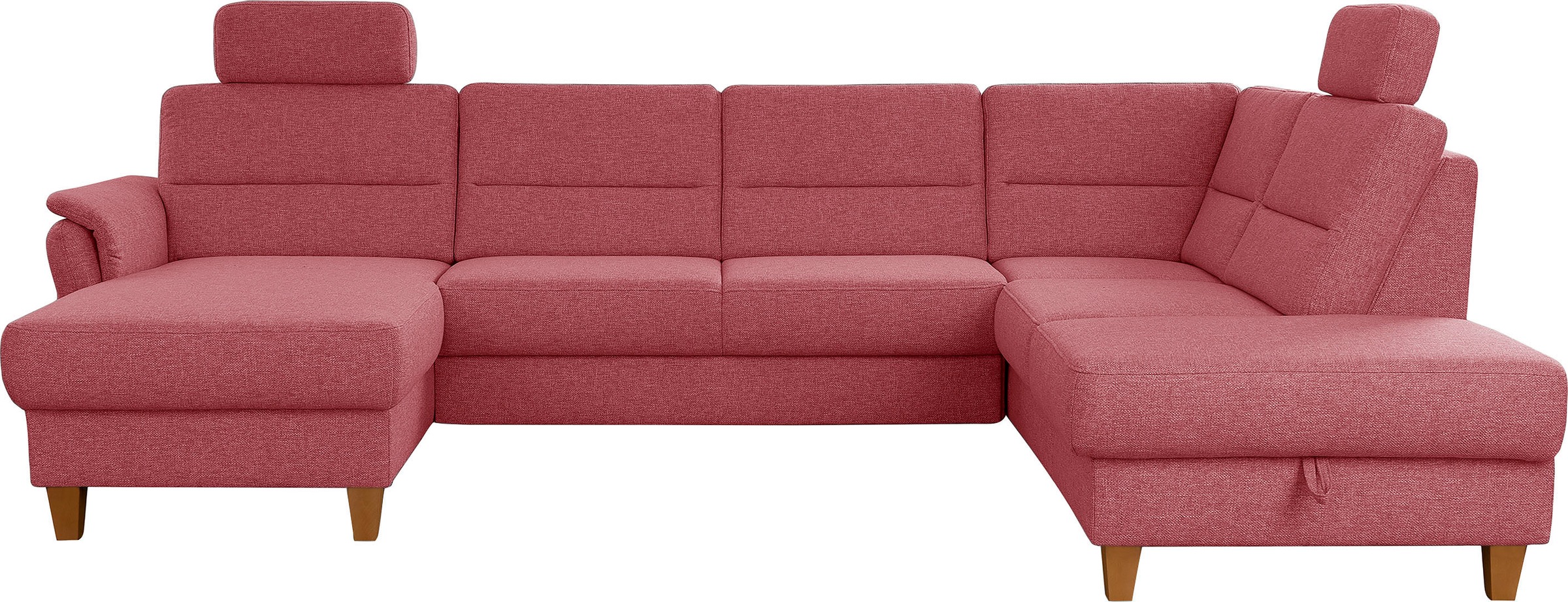 Home affaire Wohnlandschaft »Palmera U-Form, B: 308 cm«, optional Bettfunktion & Bettkasten, Federkern