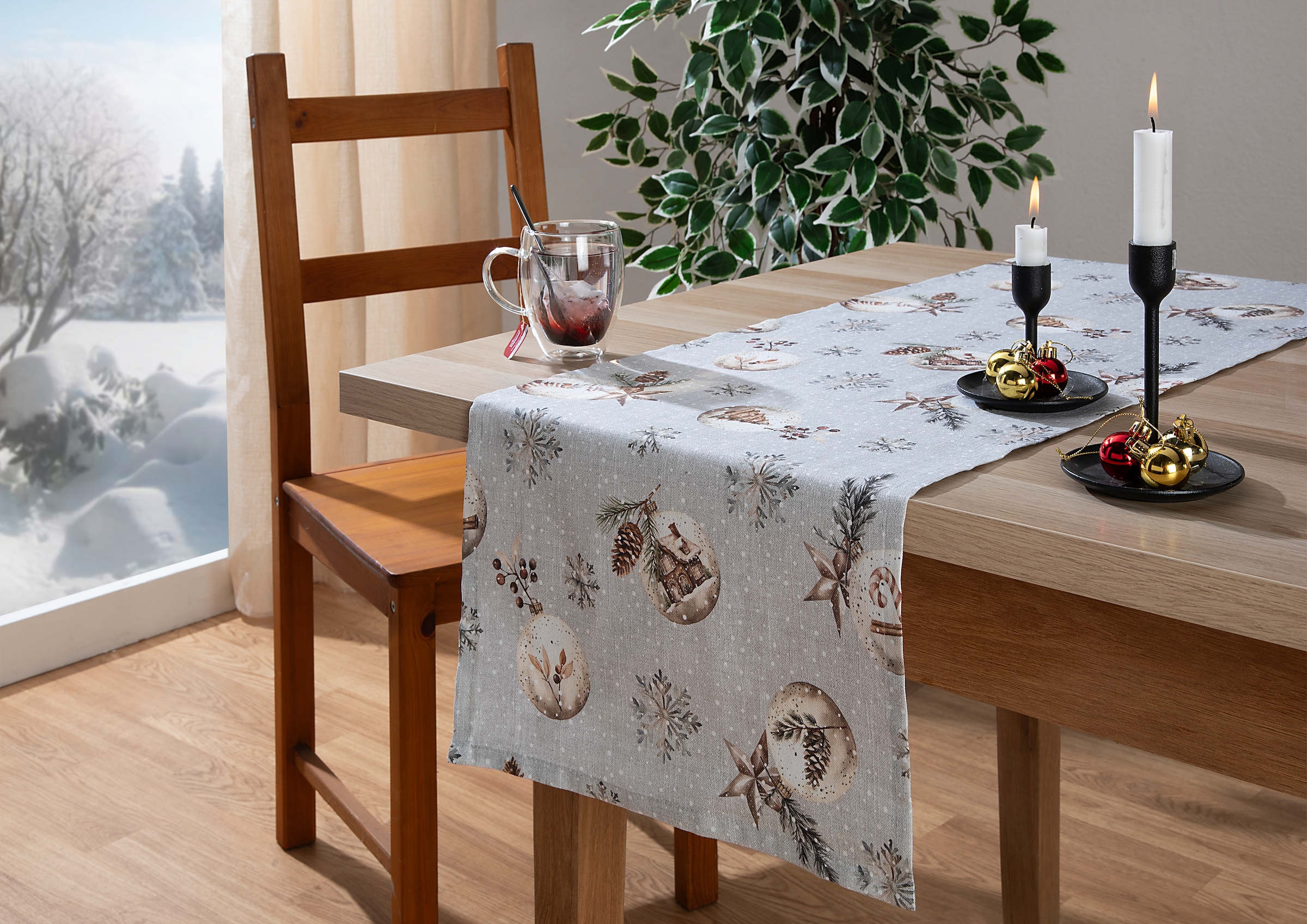 HOME WOHNIDEEN Tischläufer »FELIZ NAVIDAD« Tischläufer, Dekostoff bedruckt günstig online kaufen