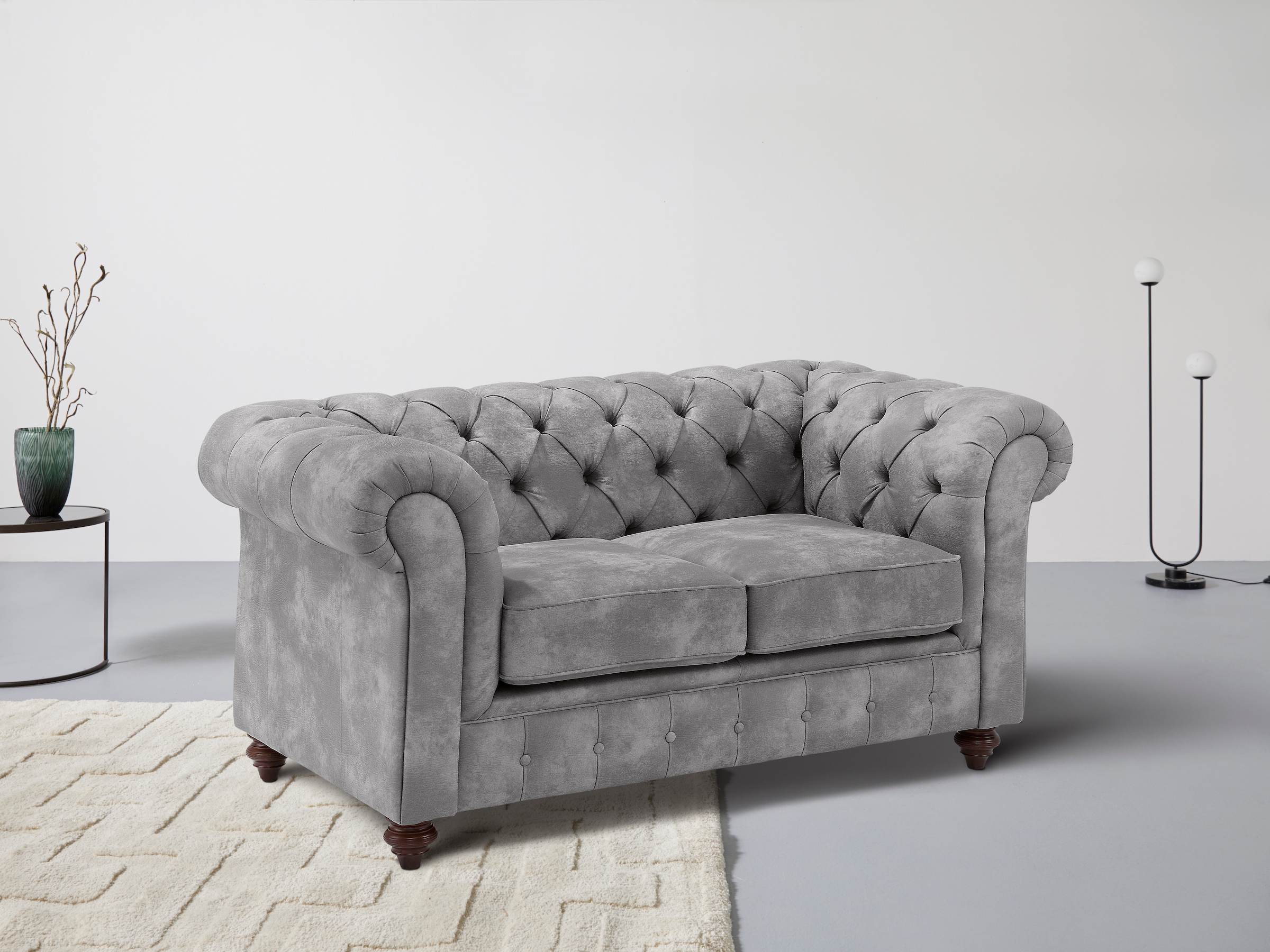 Home affaire Chesterfield-Sofa "Chesterfield 2-Sitzer B/T/H: 150/89/74 cm", günstig online kaufen