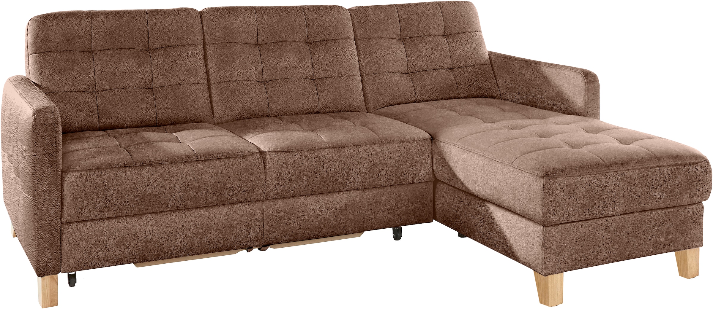 exxpo - sofa fashion Ecksofa »Elio, kompakt und komfortabel, bequem und zeitloses Design, L-Form«, wahlweise mit Bettfunktion