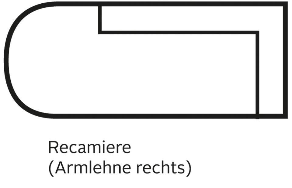 Leonique Recamiere »Cozy«, mit losen Kissen und Metallbeinen, Armlehne links oder rechts wählbar
