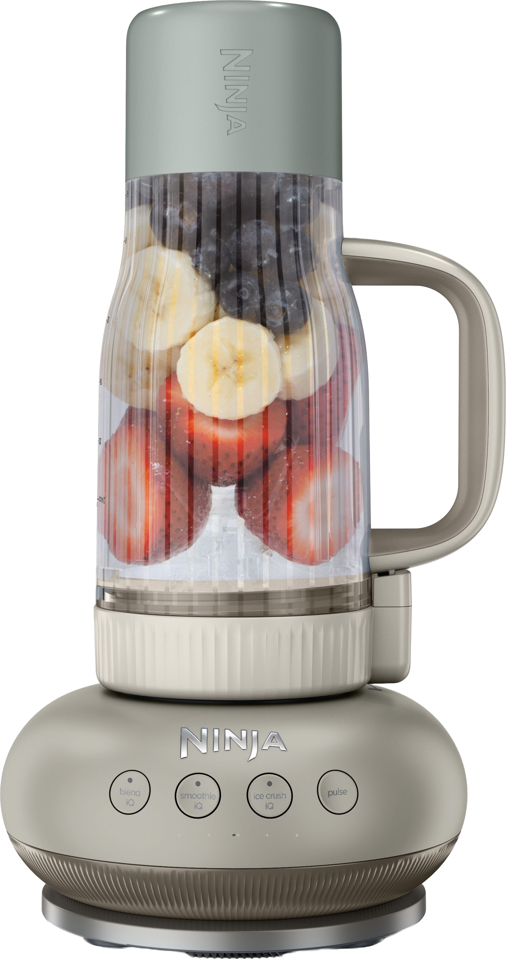 NINJA Zerkleinerer »BlendBoss To-Go-Becher-Mixer - stone/mint DB351EUST« 1100 W Auto-iQ-Technologie, Zerkleinert alles eiskalt-  sogar  tiefgefrorenes