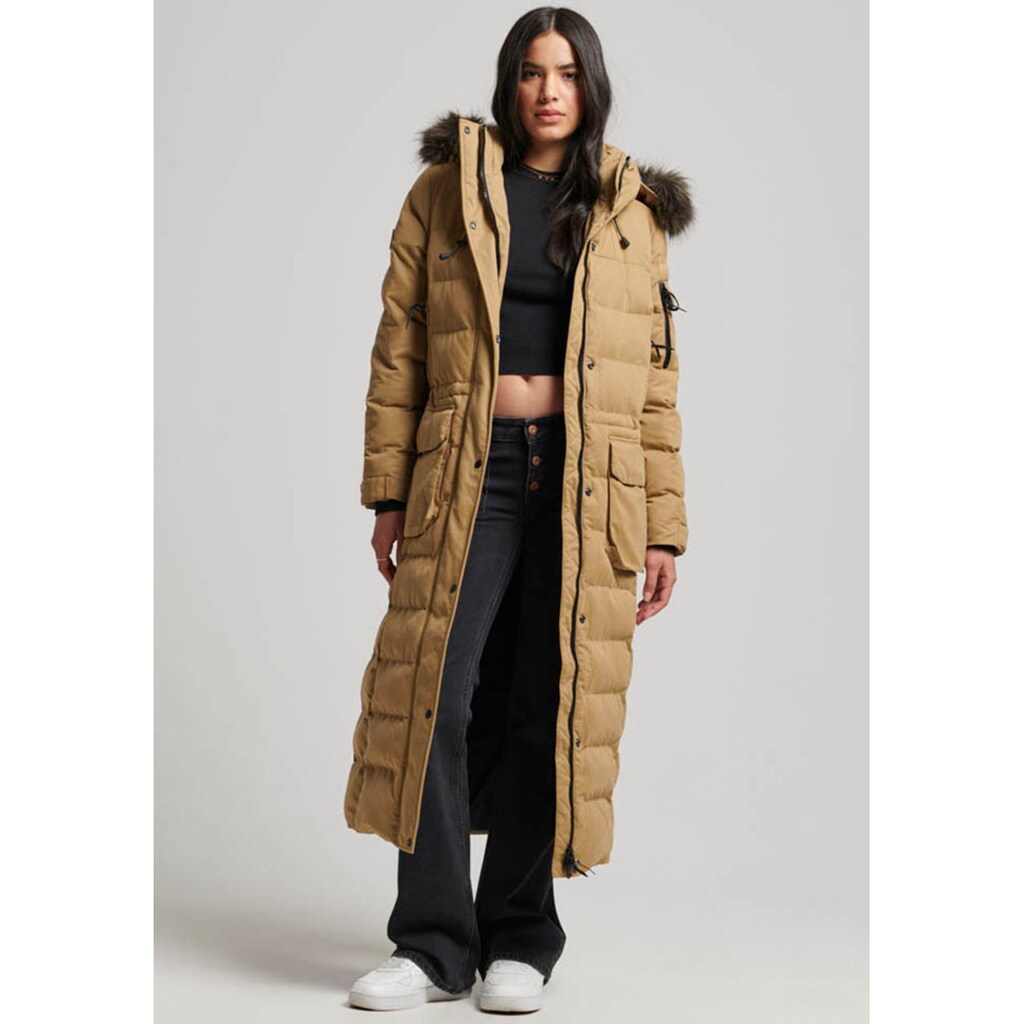 Superdry Steppmantel »MF FAUX FUR HOODED PARKA«