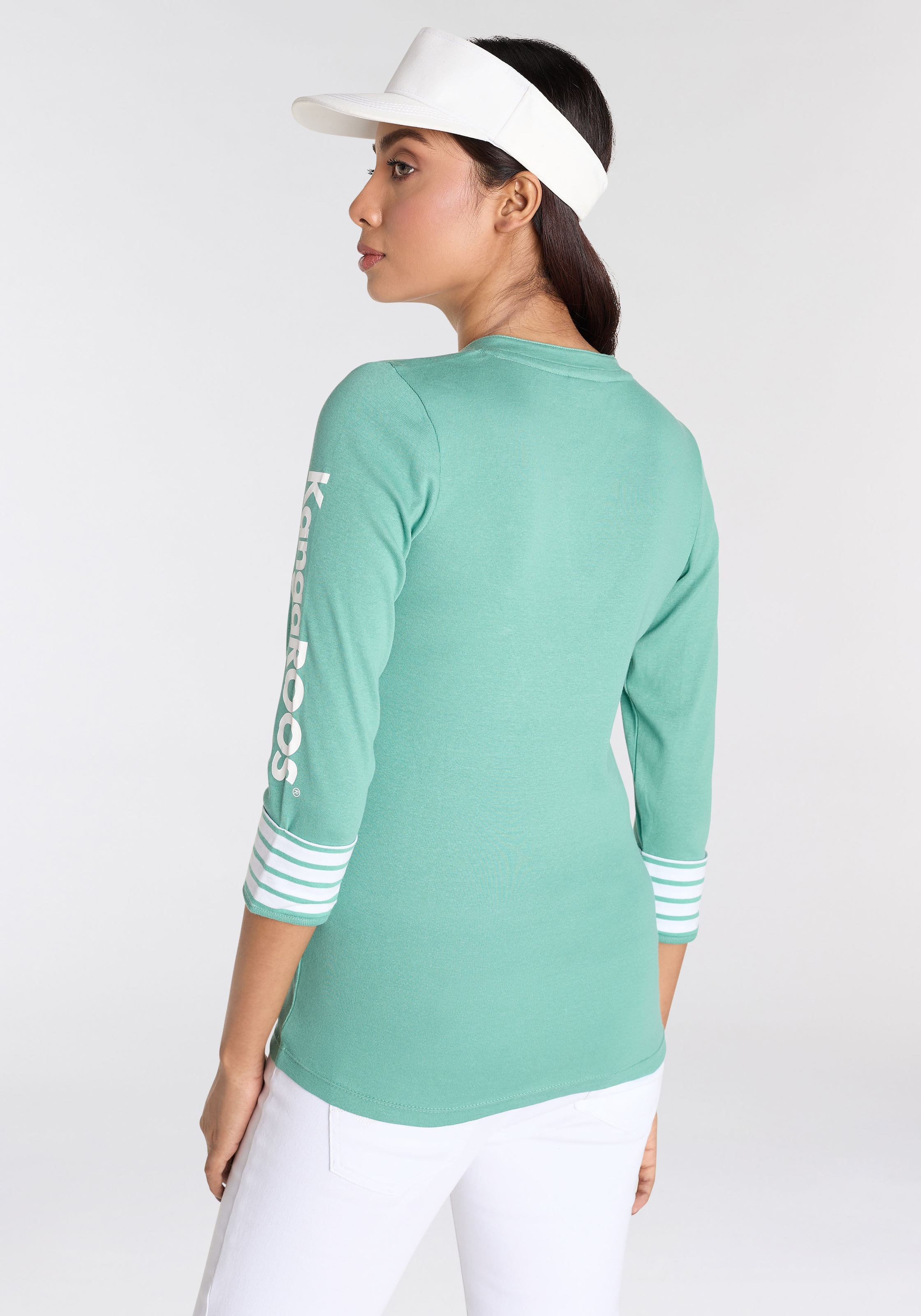 KangaROOS 3/4-Arm-Shirt, 3/4-Arm, figurbetonte Passform, mit Logodruck