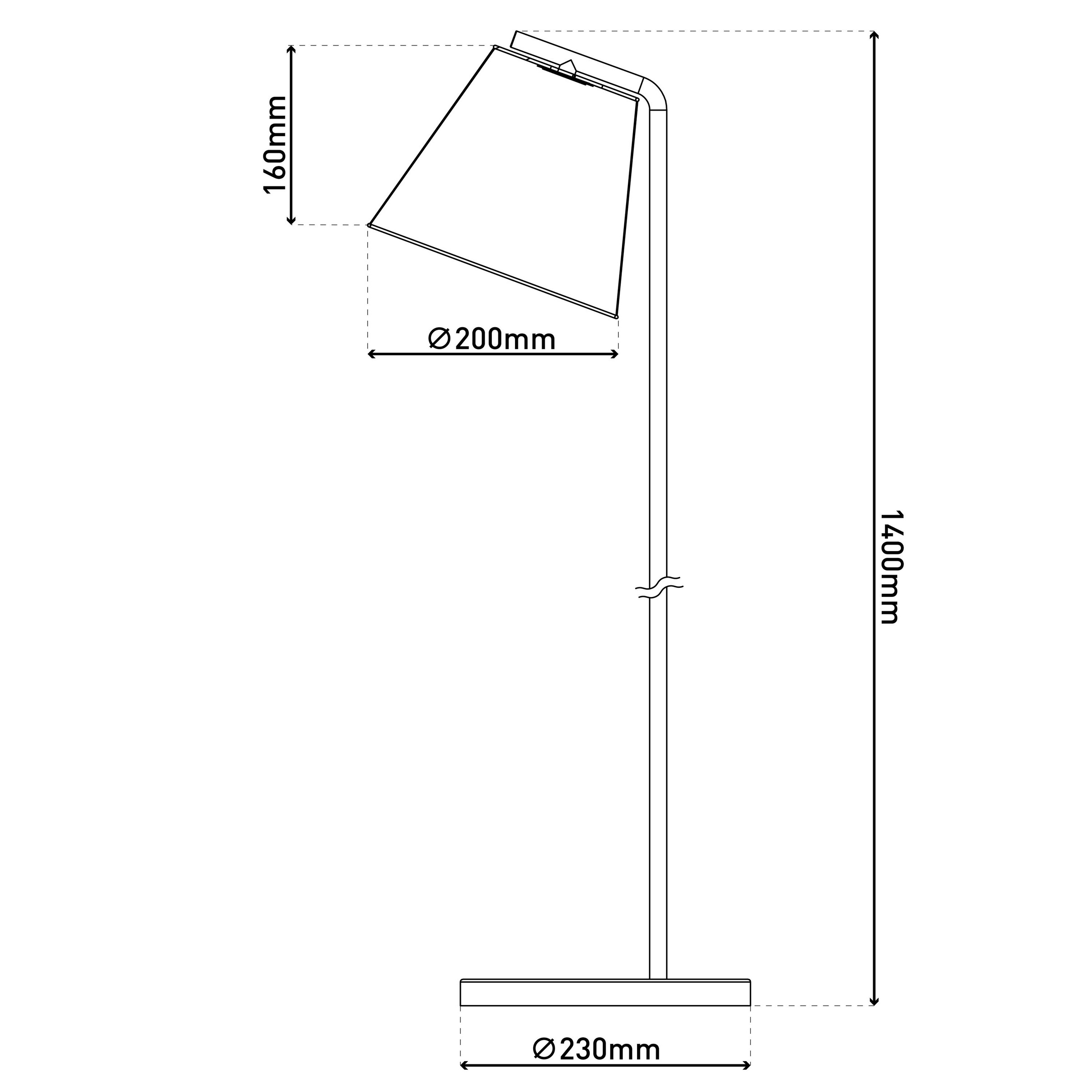näve Stehlampe »Korie« E27 1 Stk. Metallgeflechtschirm, 1x E27, H: 140cm, Zuleitung 230cm, Fußschalter