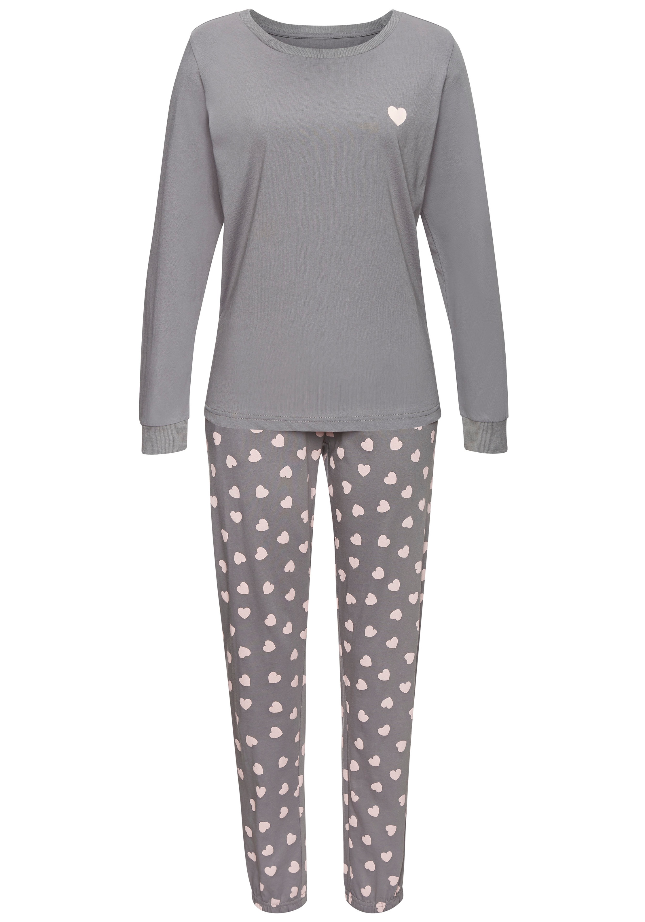 Vivance Dreams Pyjama Set, 2 tlg. mit süßem Herzmuster