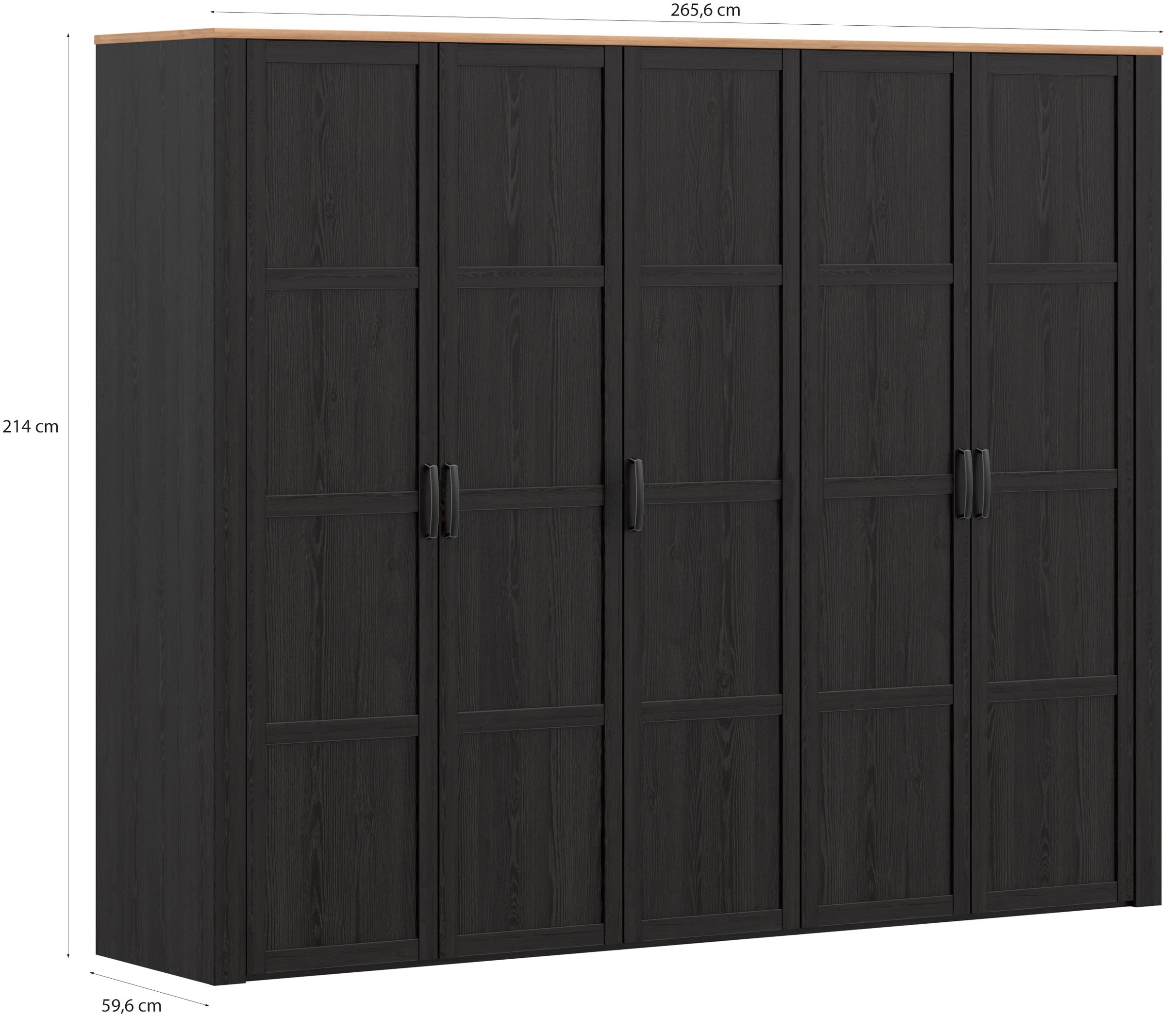 FORTE Kleiderschrank »Bohol« Höhe 214 cm, 5türig , SoftClose