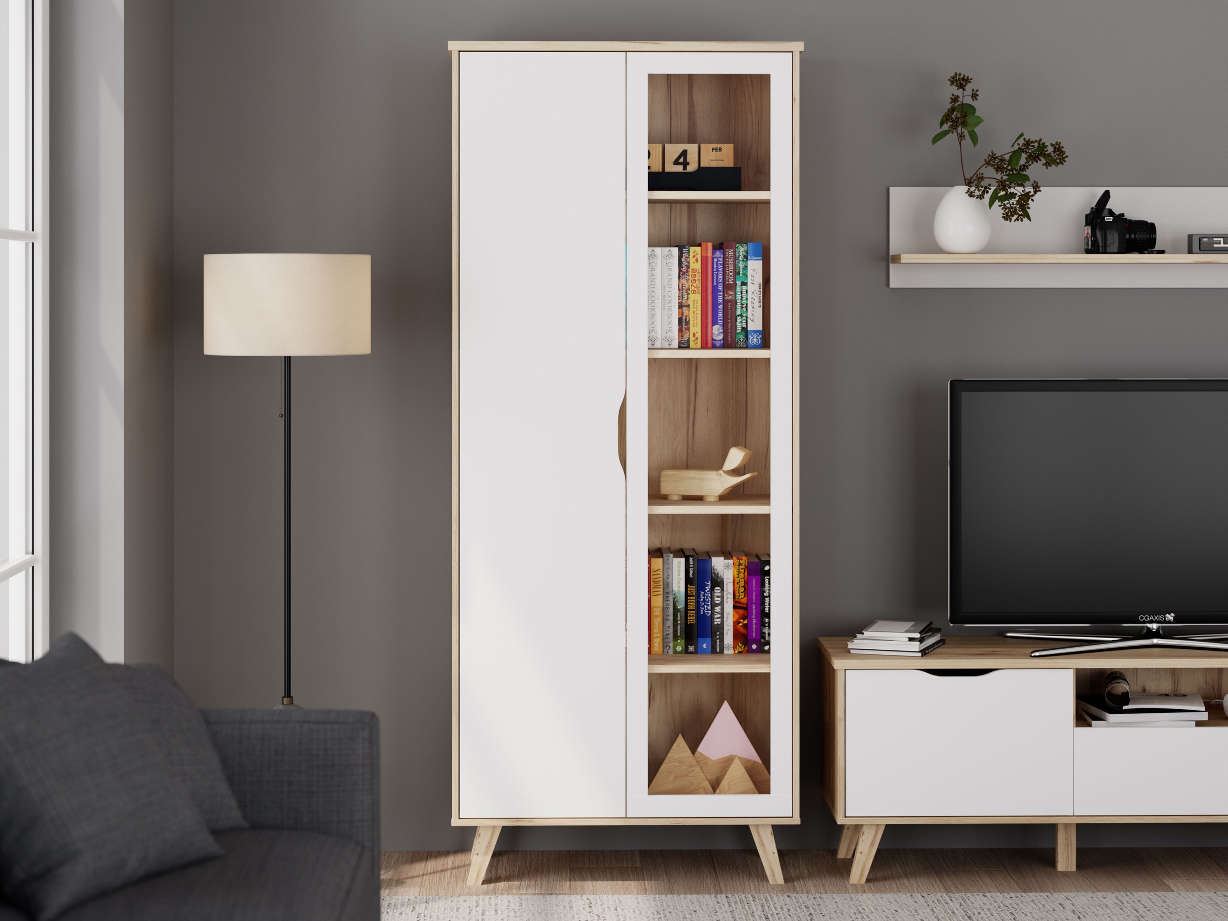 FORTE Vitrine "Vankka Stauraumvotrine", (B/H/T 84,7/201,5/41,7 cm), Glastür günstig online kaufen