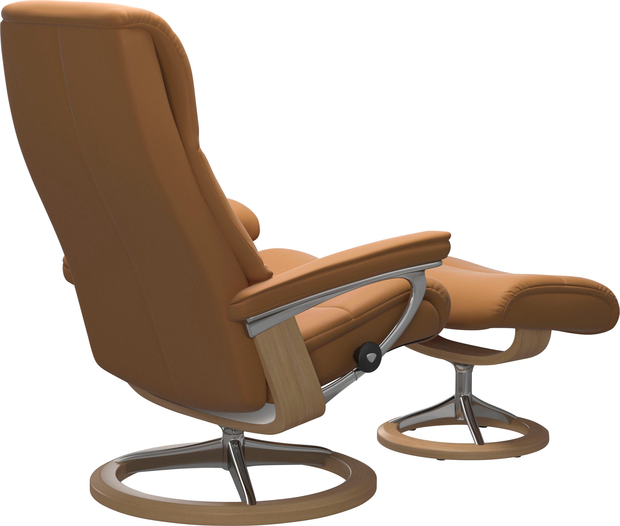 Stressless® Relaxsessel »View«, (Set, Relaxsessel mit Hocker), mit Signature Base, Größe M,Gestell Eiche