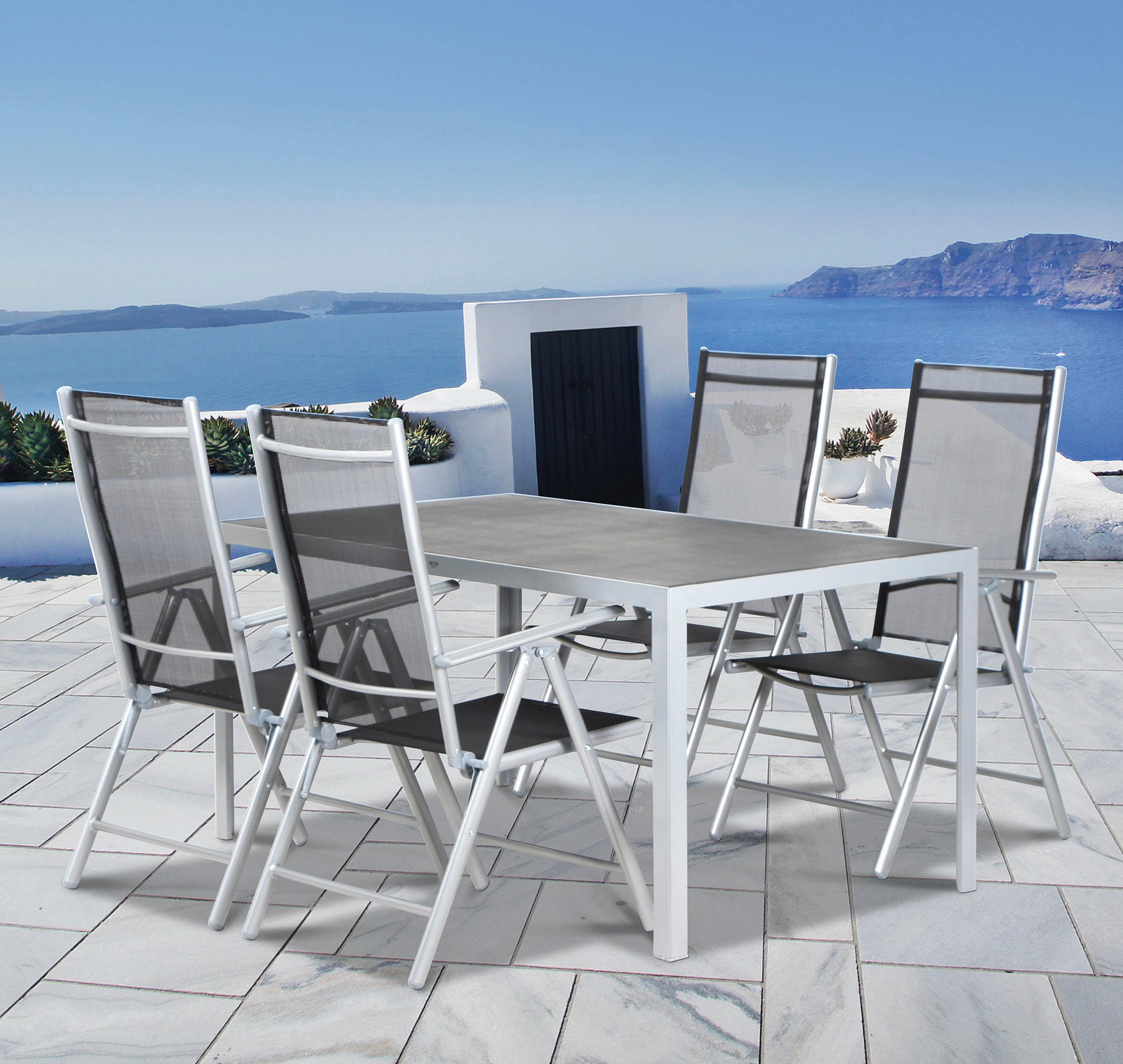 Siena Garden Garten-Essgruppe »Saturn / Sola«, (Set, 7 tlg.), bestehend aus 6 Sesseln und 1 Tisch