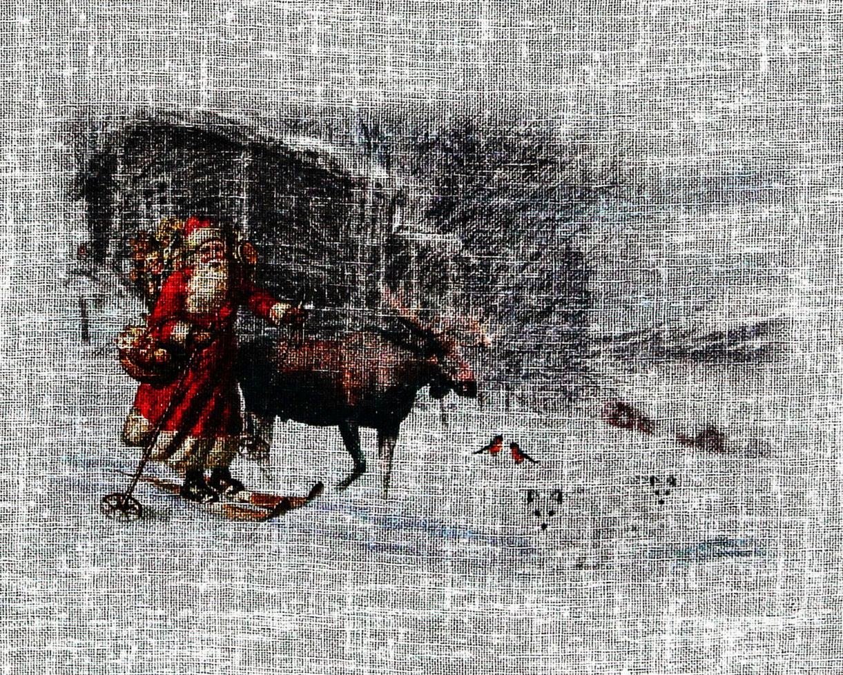 HOSSNER - ART OF HOME DECO Scheibengardine »Weihnachtsmann«, (1 St.), Landh günstig online kaufen