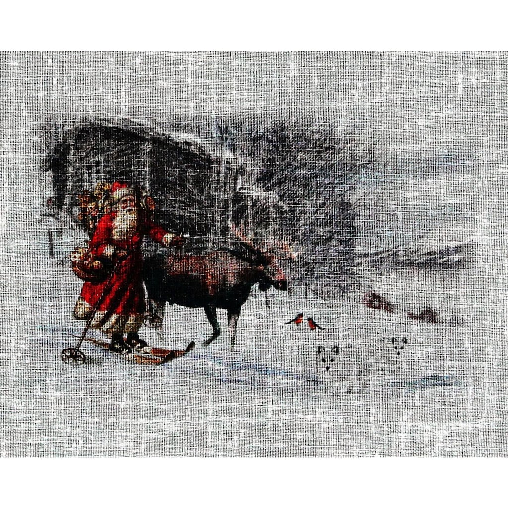 HOSSNER - ART OF HOME DECO Scheibengardine »Weihnachtsmann«, (1 St.)