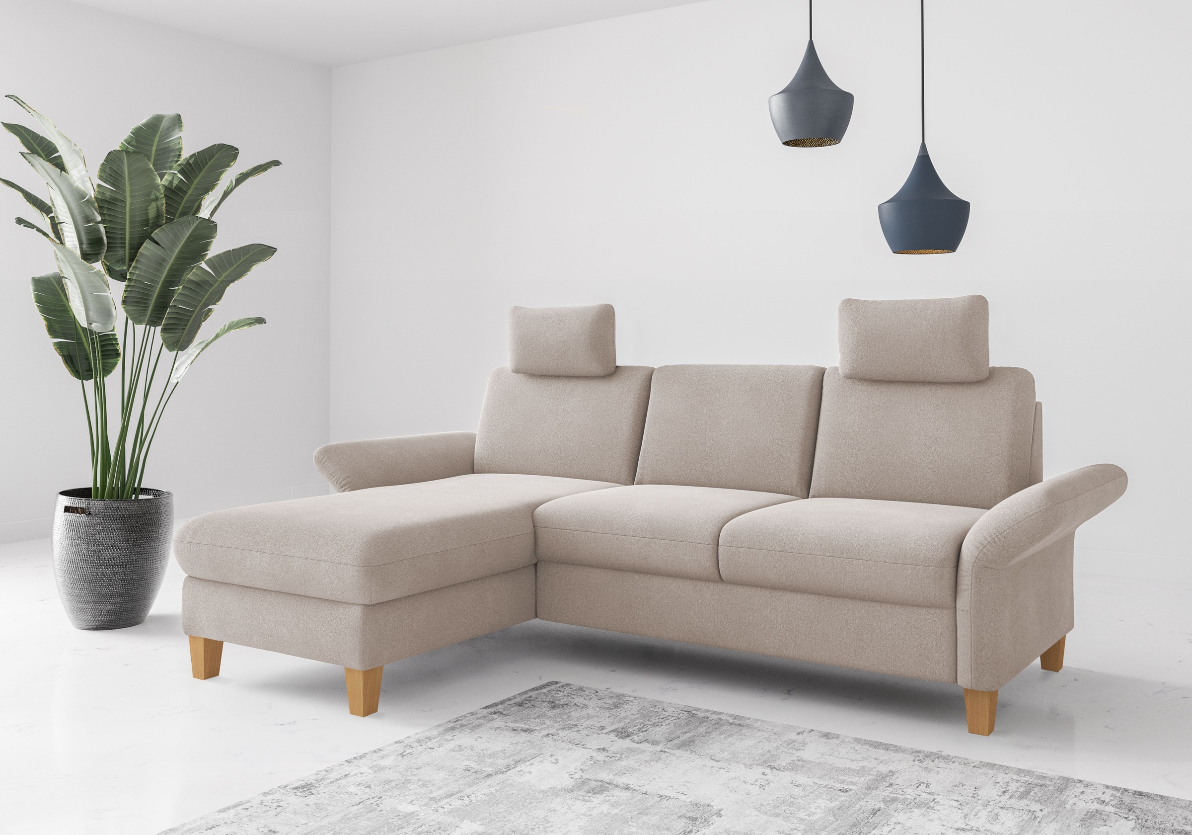 Home affaire Ecksofa "Rochelle, L-Form", wahlweise mit Armteilverstellung, günstig online kaufen
