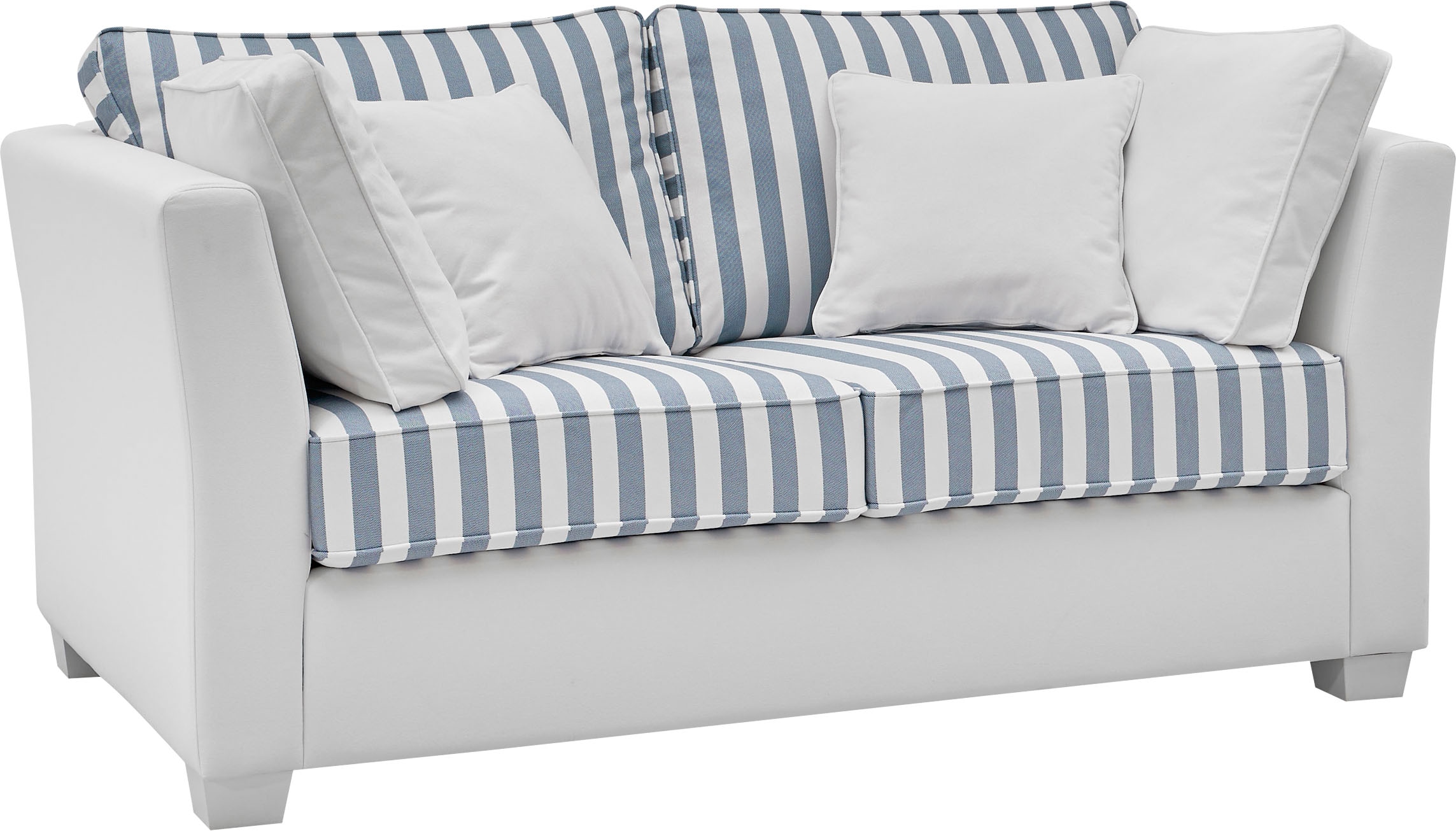Home affaire 2-Sitzer »CALIFORNIA«, maritimer Landhausstil, in 3 Breiten, mit Holzfüßen Weiß lackiert