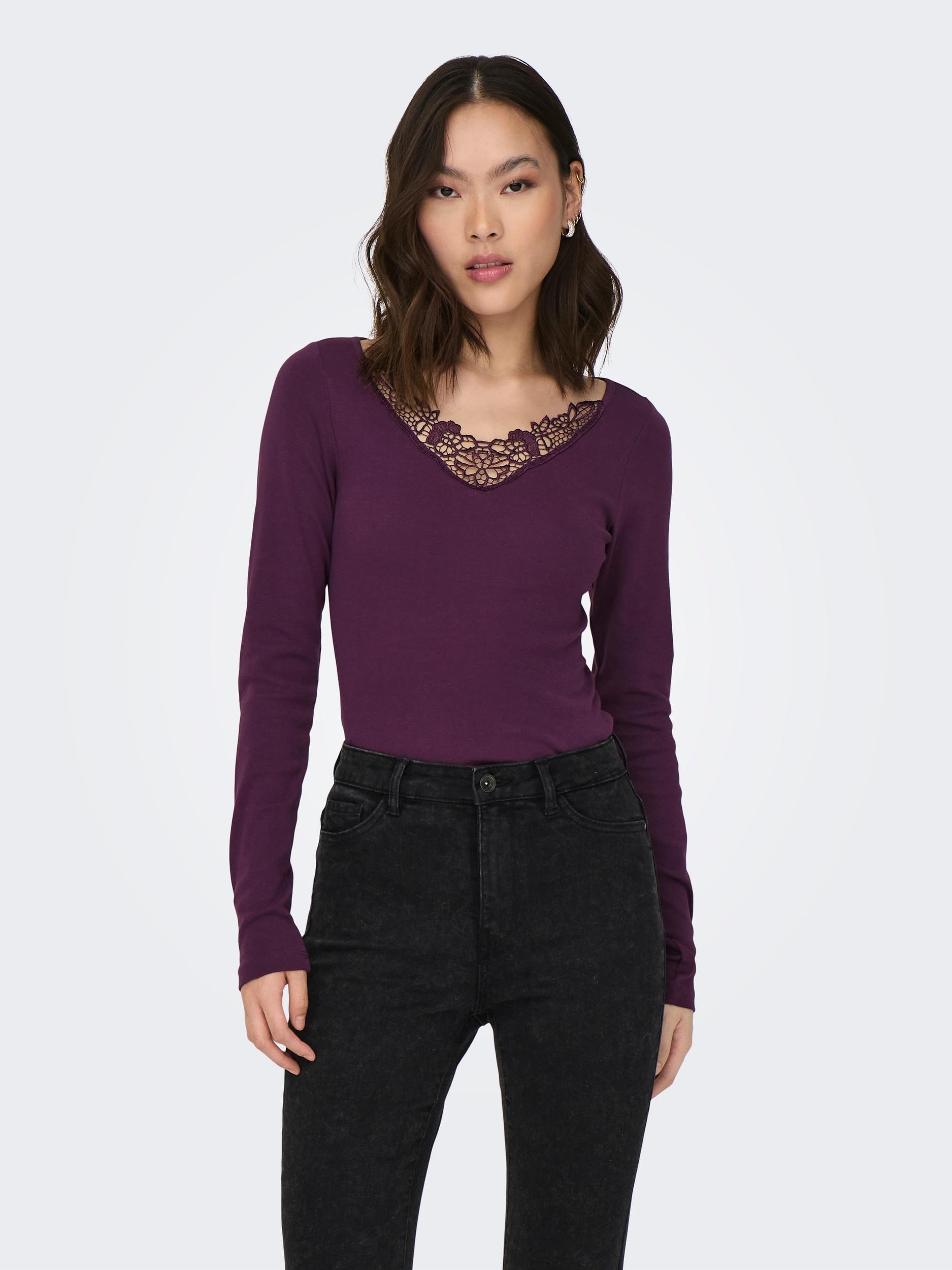 bei Langarmshirt »ONLKIRA ONLY TOP JRS« L/S NEW LACE online