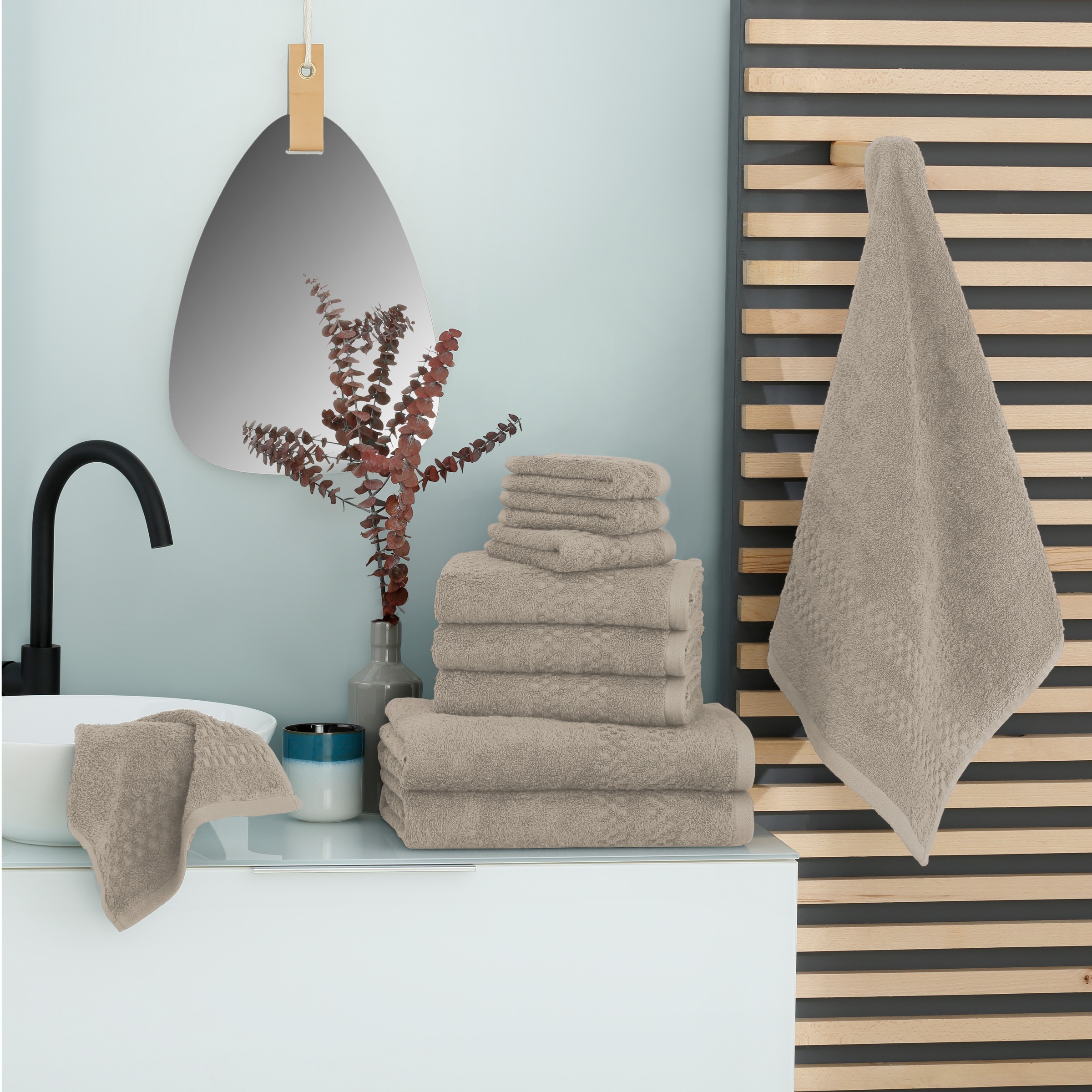 my home Handtuch Set »Regona, als 10 tlg Set und Serie, Premium Handtücher, 500 gr/m²«, Set, 10 tlg., Frottier, Duschtücher, Handtücher, Gästetücher, Seiftücher, 100% Baumwolle