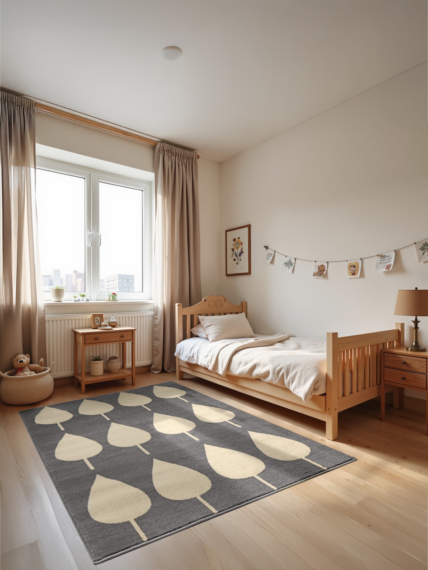 HANSE Home Kinderteppich »Lovely Leaves«, rechteckig, 8 mm Höhe, Spielteppich, fest, Kinderzimmer, Kurzflor, Spielunterlage
