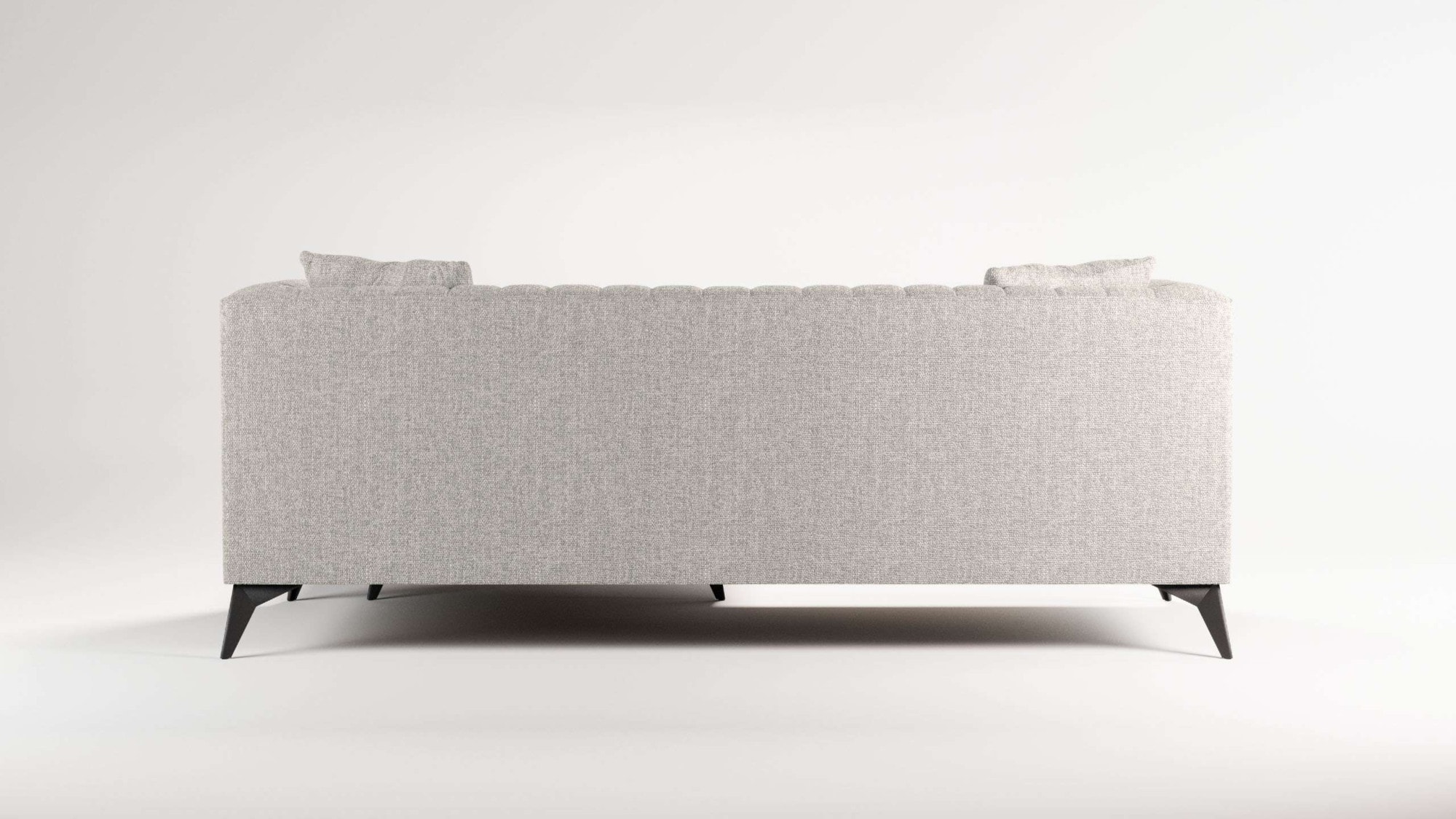 Places of Style Ecksofa »MATTHEW L-Form ideal für kleine Räume, Maße B/T/H: 201/162/74 cm«, elegantes Designsofa, feine Steppung im Rücken, incl. Zierkissen