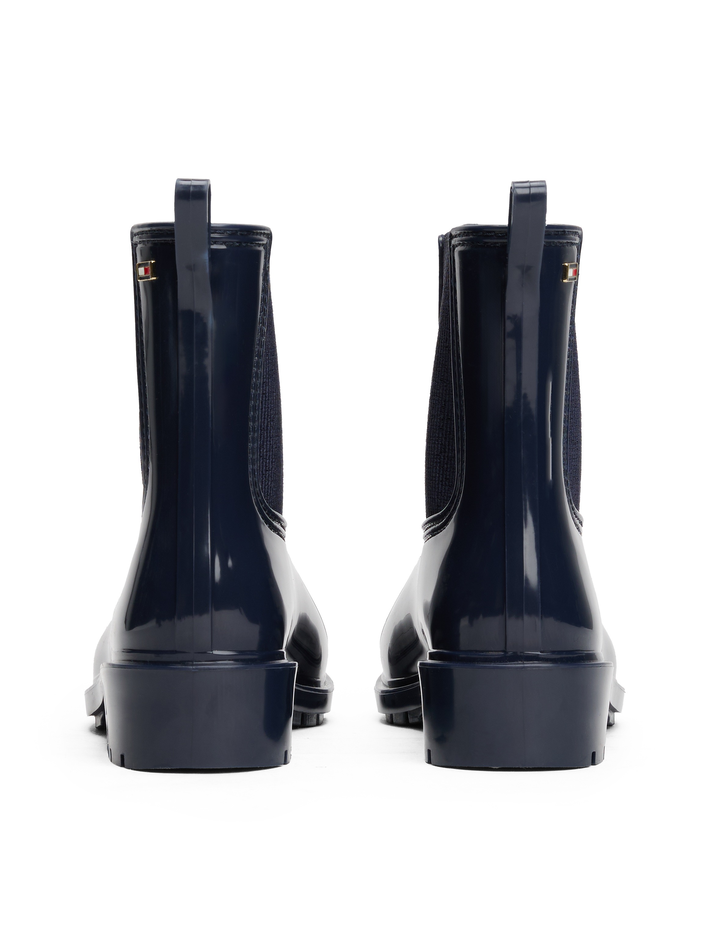 Tommy Hilfiger Chelseaboots »FLAG HARDWARE RAINBOOT«, Blockabsatz, Schlupfboots, Gummistiefel mit Logo-Emblem