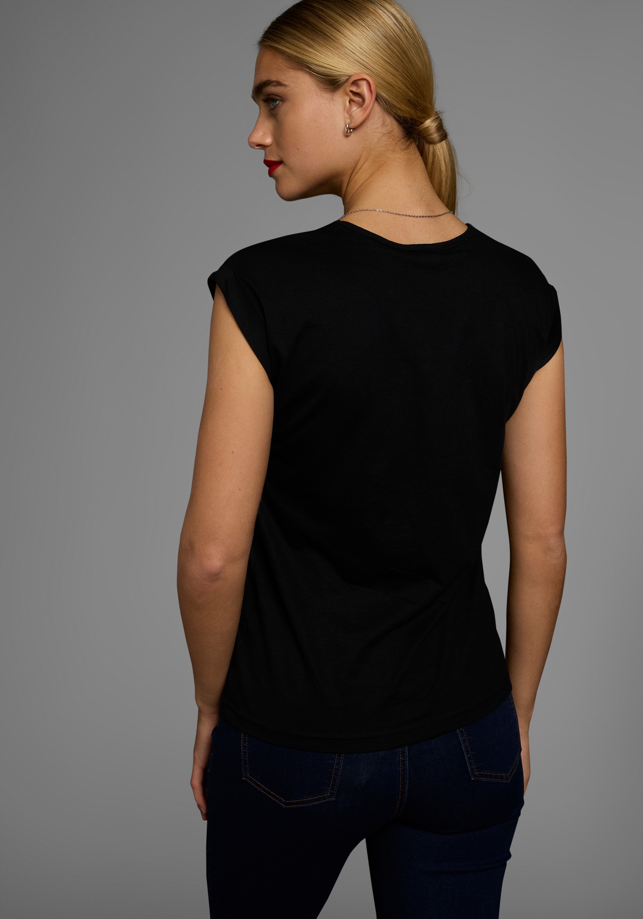 Boysen's T-Shirt Kurzarm,  unifarben,  Rundhals,  für Freizeit und Alltag